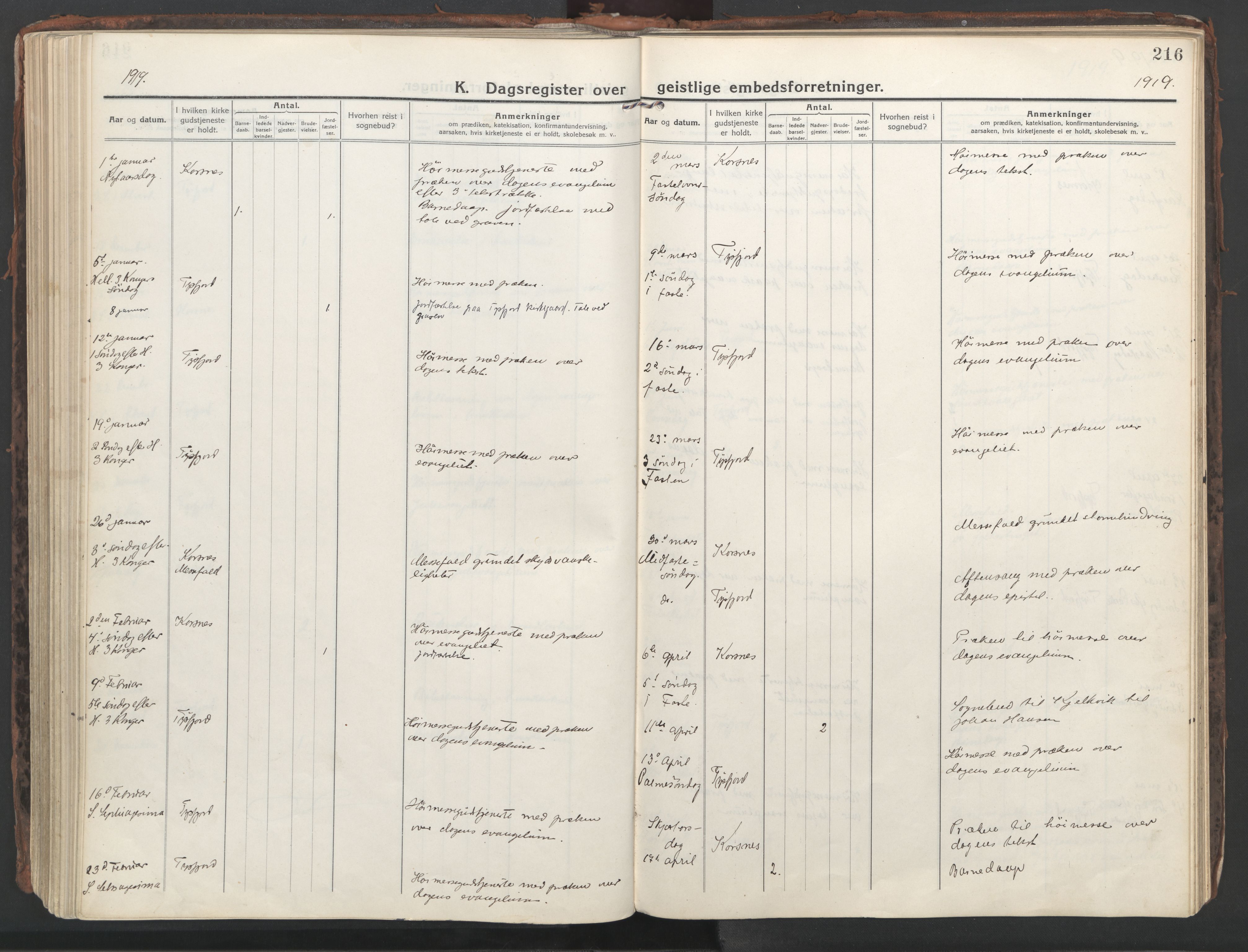Ministerialprotokoller, klokkerbøker og fødselsregistre - Nordland, AV/SAT-A-1459/861/L0872: Ministerialbok nr. 861A07, 1915-1924, s. 216
