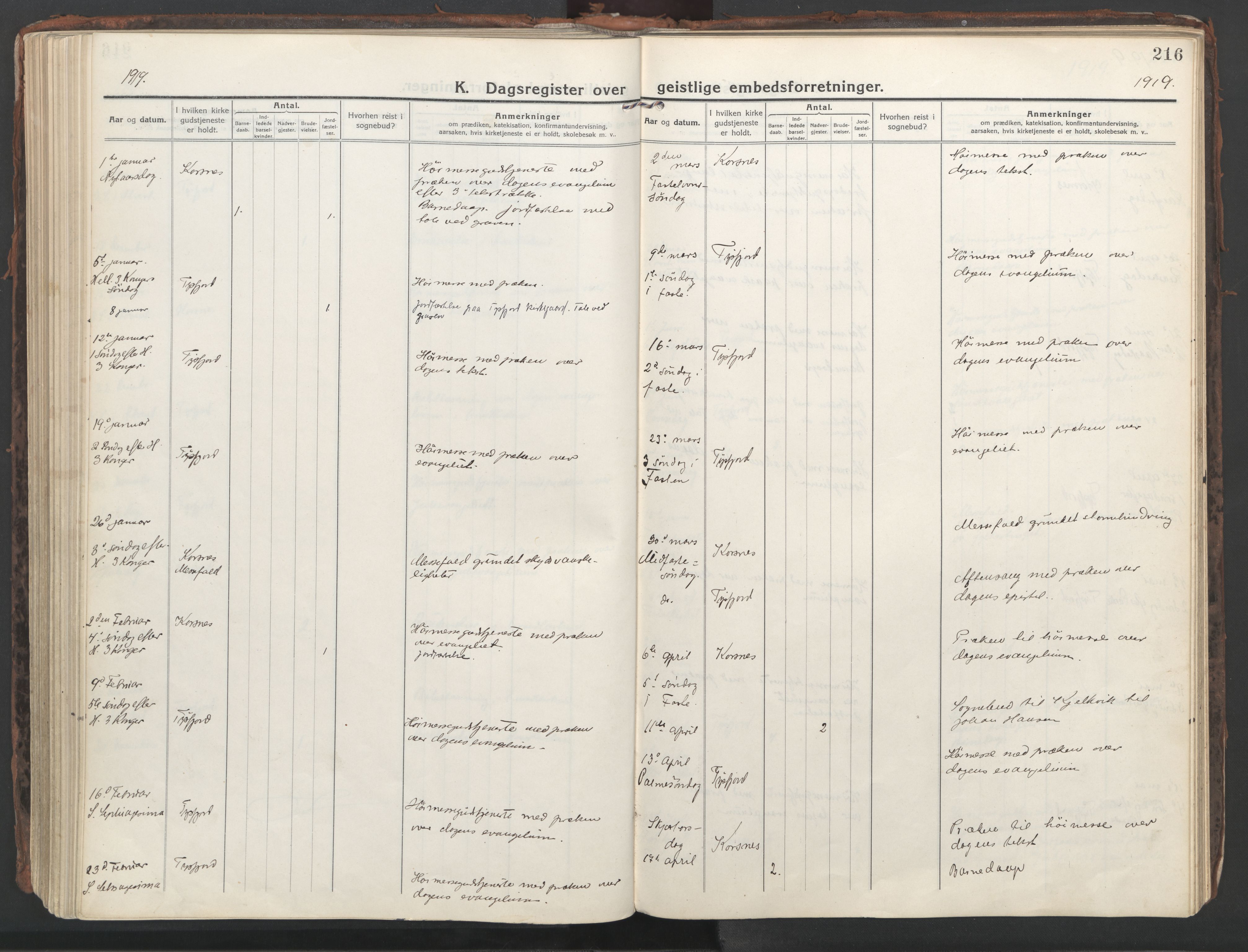 Ministerialprotokoller, klokkerbøker og fødselsregistre - Nordland, SAT/A-1459/861/L0872: Ministerialbok nr. 861A07, 1915-1924, s. 216