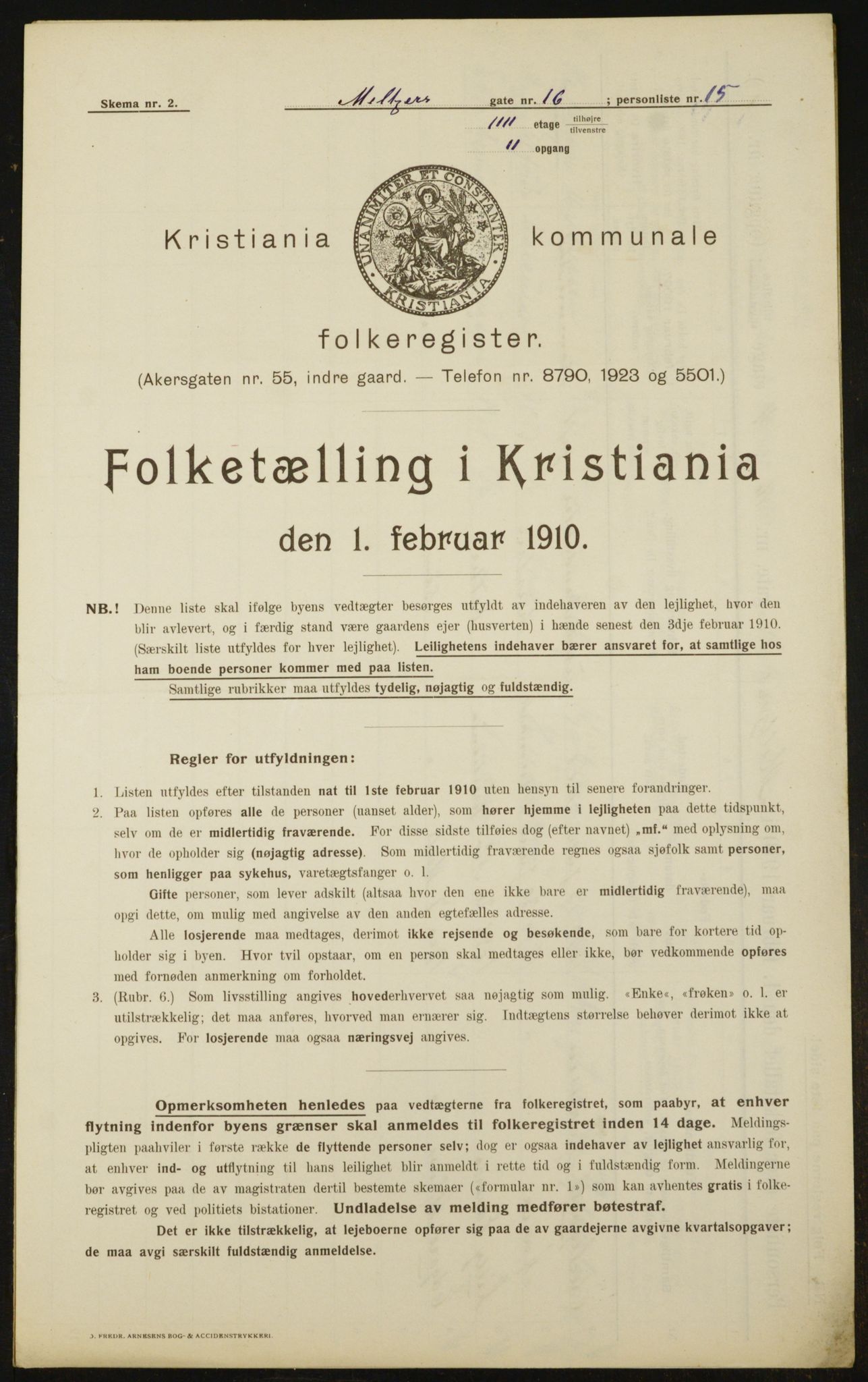 OBA, Kommunal folketelling 1.2.1910 for Kristiania, 1910, s. 63207