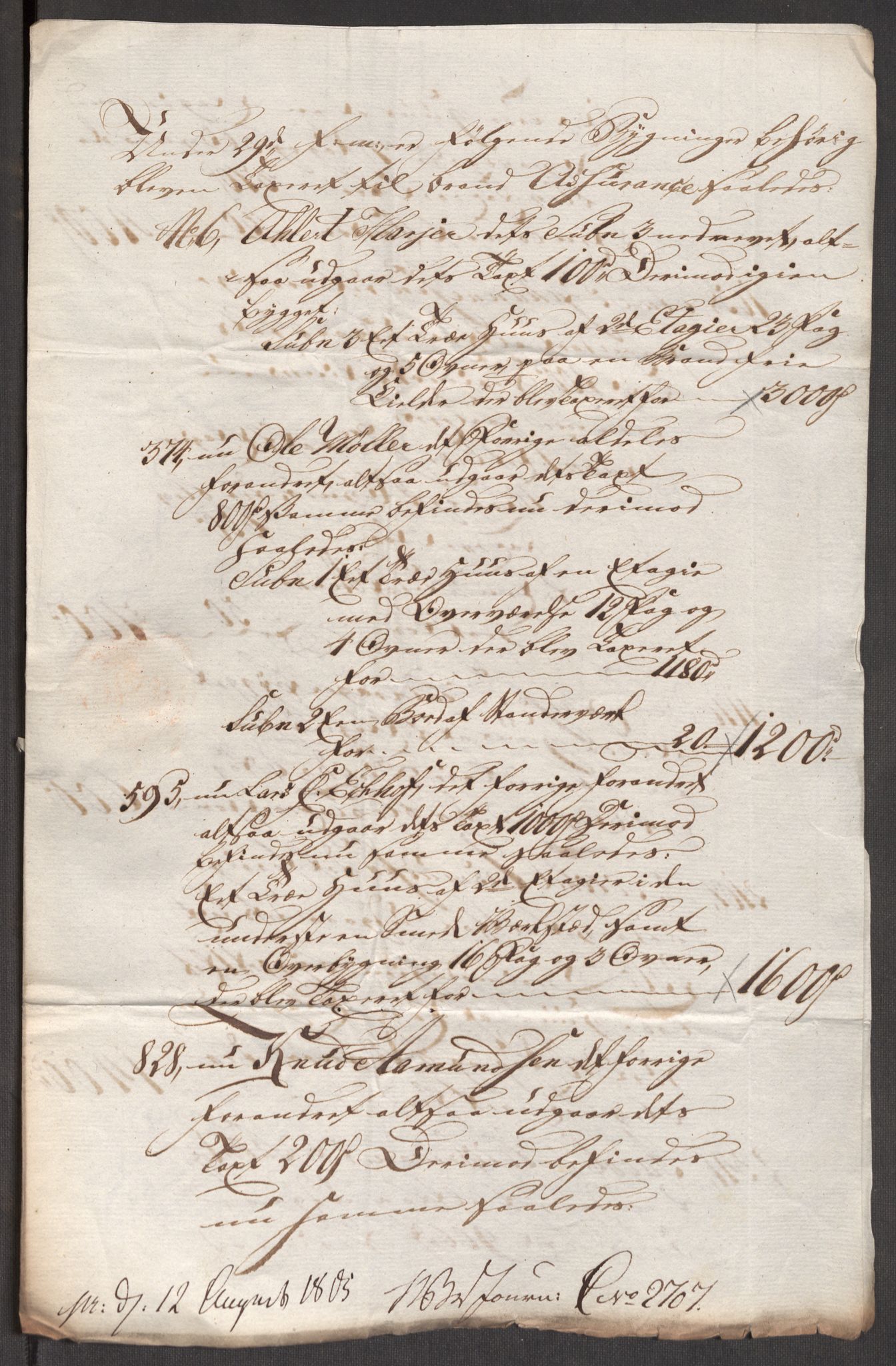 Kommersekollegiet, Brannforsikringskontoret 1767-1814, AV/RA-EA-5458/F/Fa/L0006/0002: Bergen / Dokumenter, 1797-1807