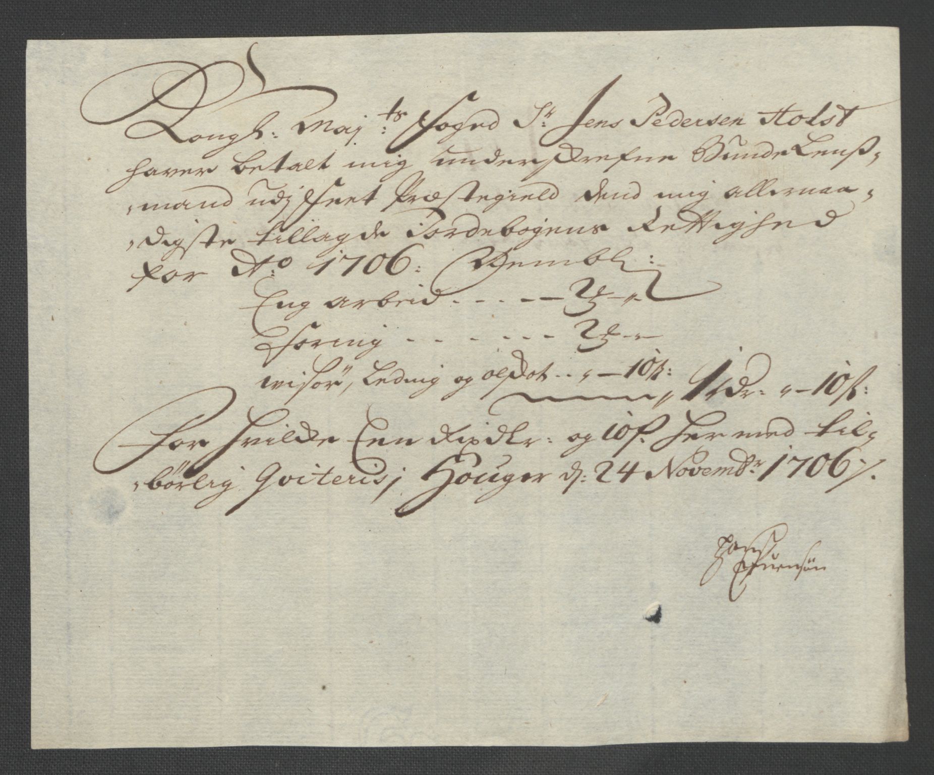 Rentekammeret inntil 1814, Reviderte regnskaper, Fogderegnskap, AV/RA-EA-4092/R11/L0590: Fogderegnskap Nedre Romerike, 1706-1707, s. 201