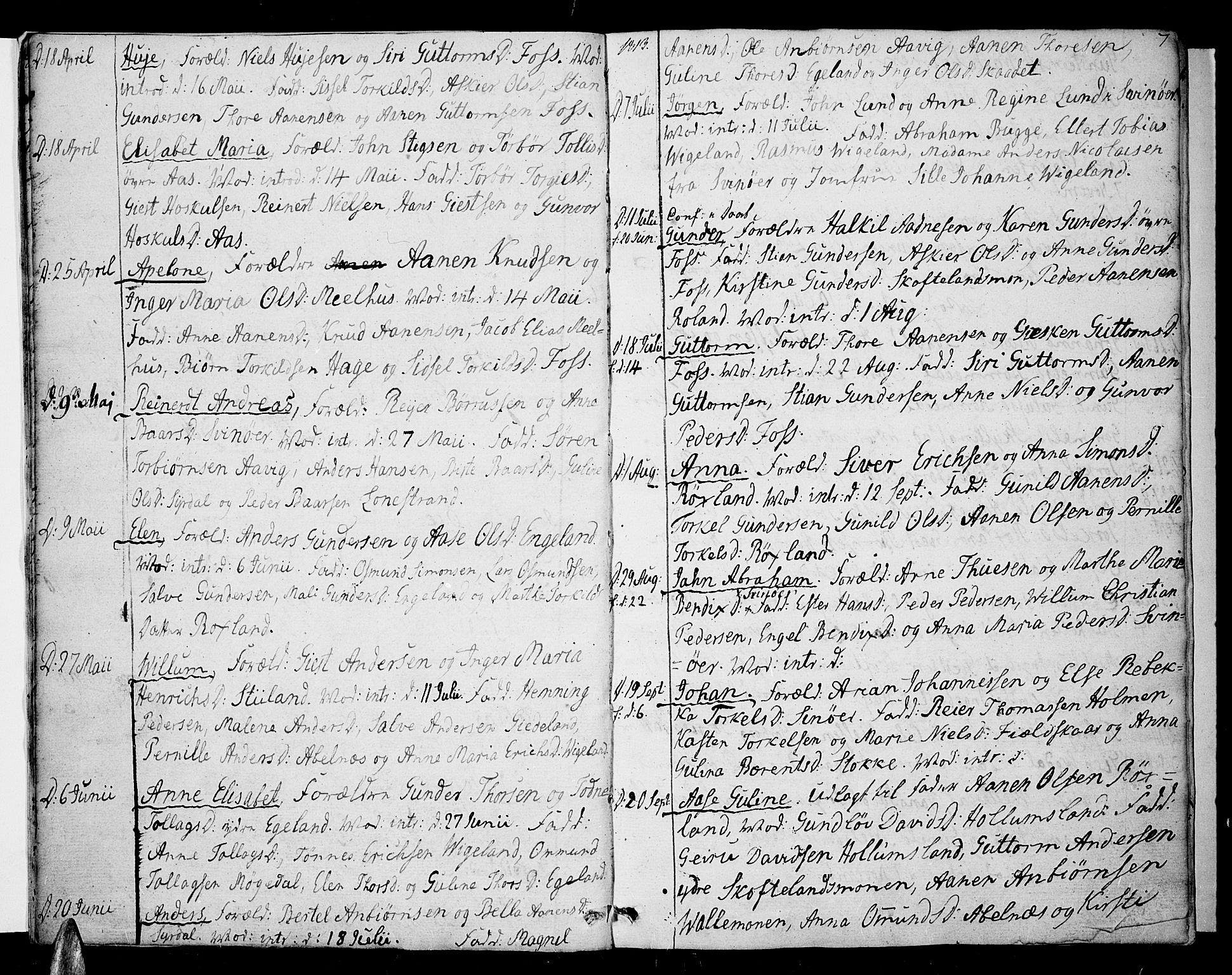 Sør-Audnedal sokneprestkontor, AV/SAK-1111-0039/F/Fa/Fab/L0004: Ministerialbok nr. A 4 /1, 1810-1815, s. 7