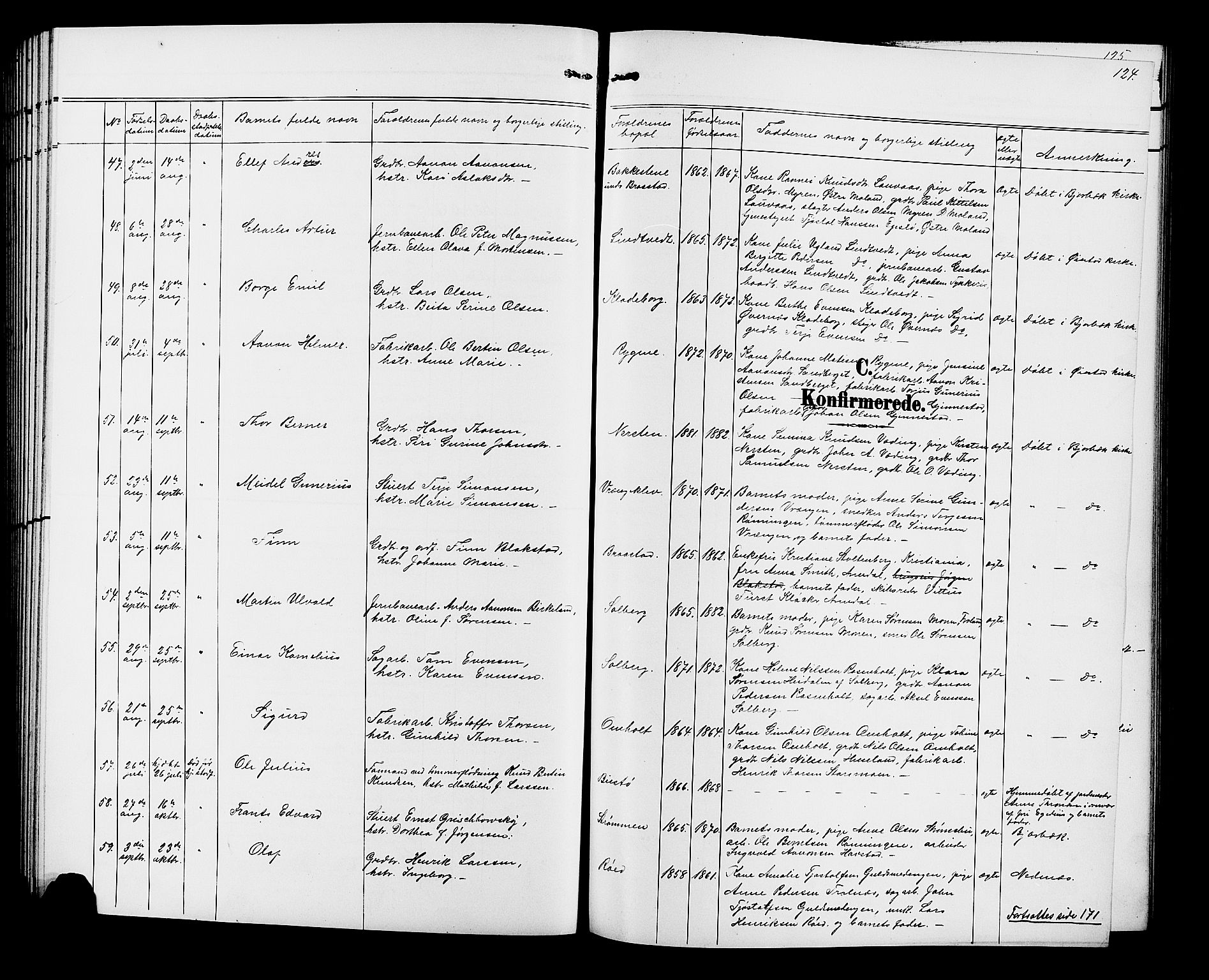 Øyestad sokneprestkontor, AV/SAK-1111-0049/F/Fb/L0010: Klokkerbok nr. B 10, 1897-1906, s. 124