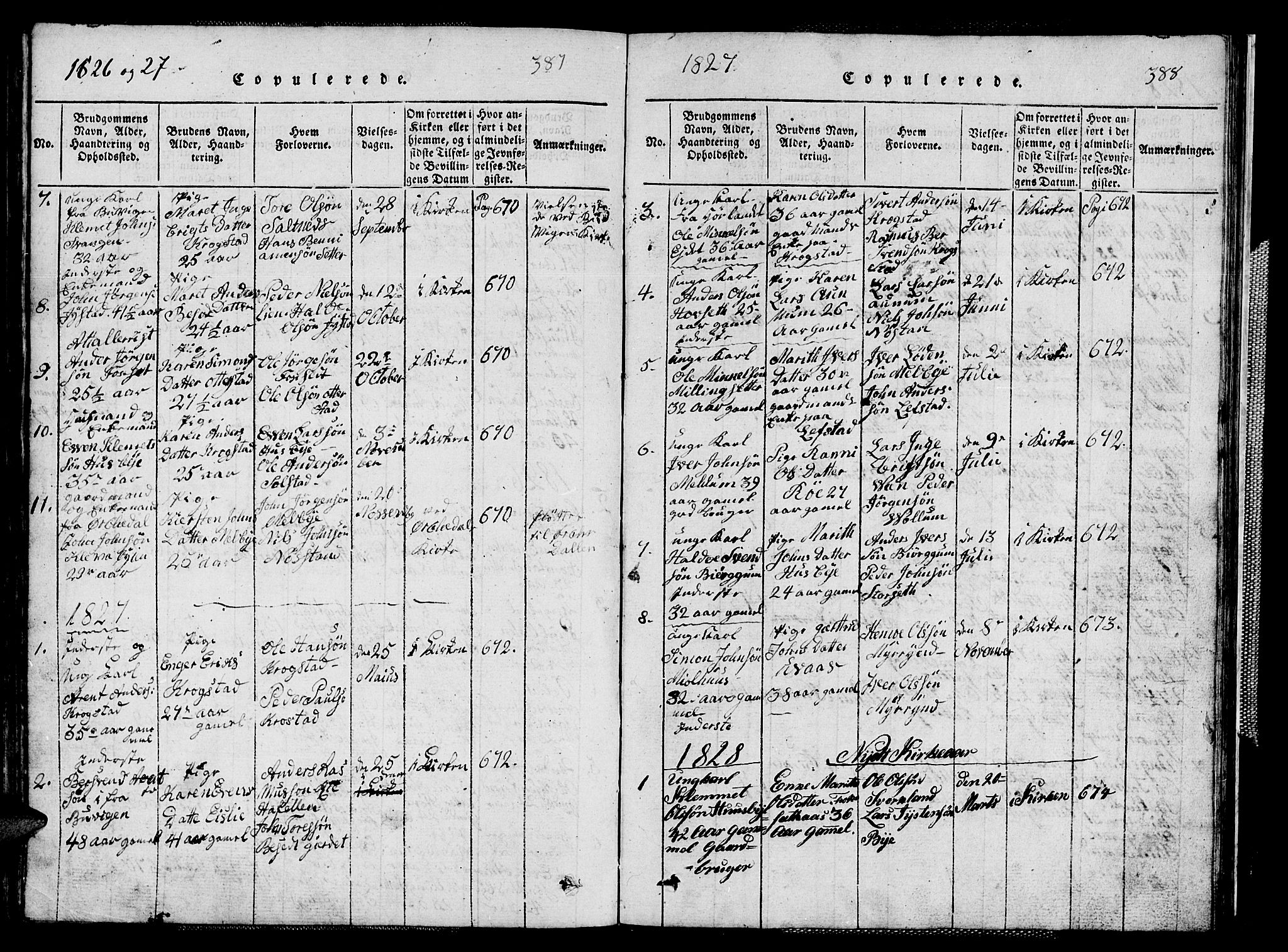 Ministerialprotokoller, klokkerbøker og fødselsregistre - Sør-Trøndelag, AV/SAT-A-1456/667/L0796: Klokkerbok nr. 667C01, 1817-1836, s. 387-388