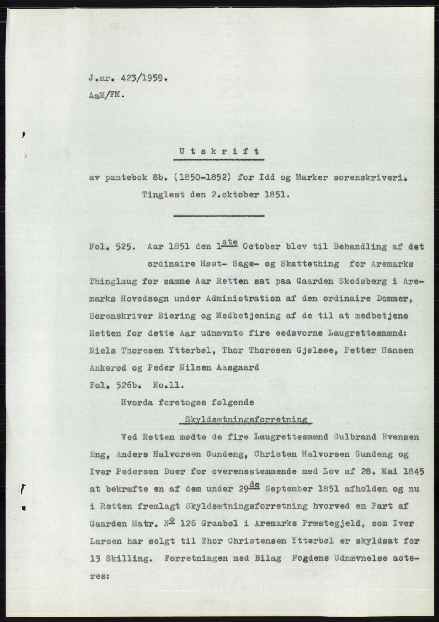Statsarkivet i Oslo, SAO/A-10621/Z/Zd/L0009: Avskrifter, j.nr 1102-1439/1958 og 2-741/1959, 1958-1959, s. 313