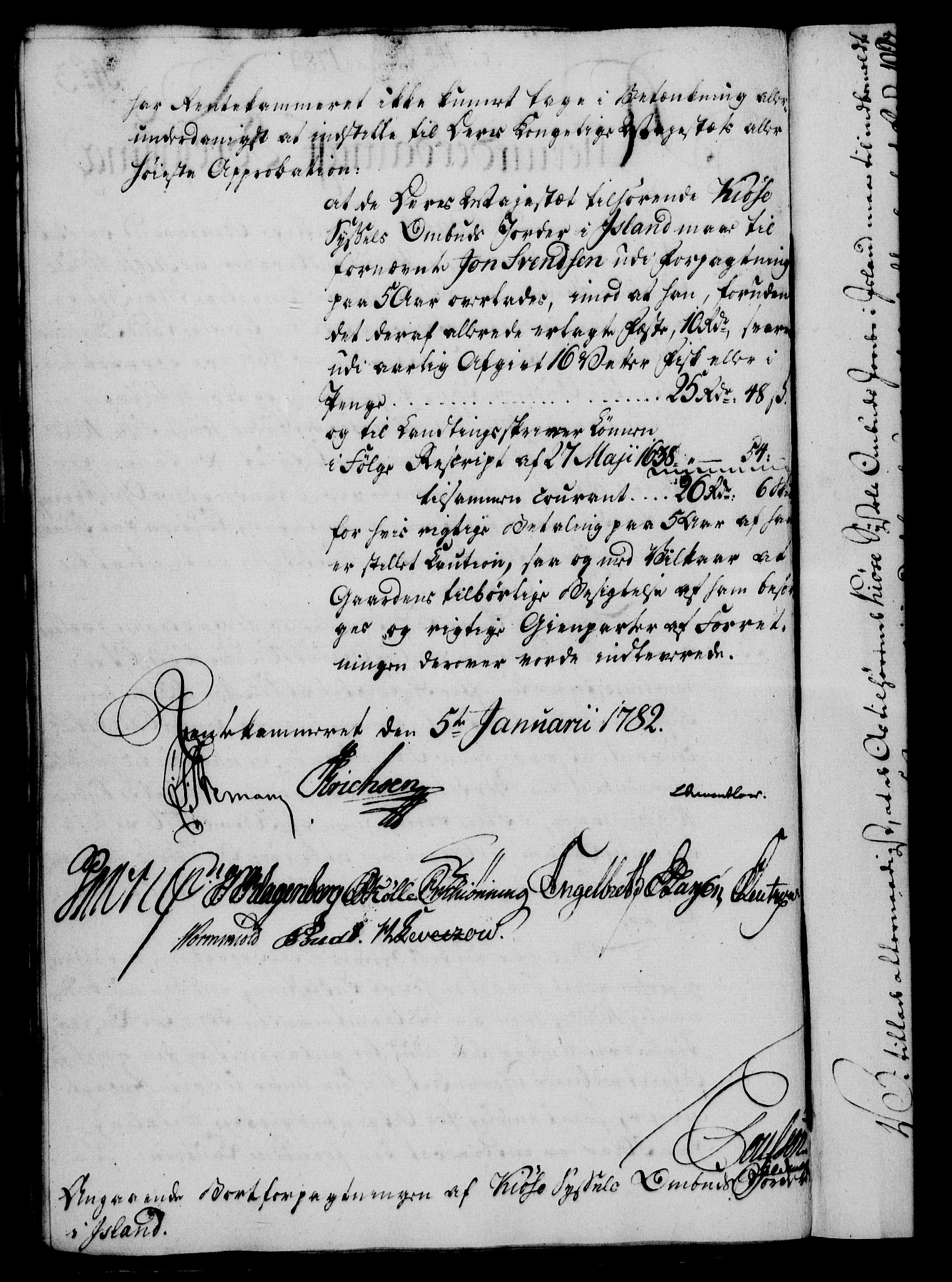 Rentekammeret, Kammerkanselliet, RA/EA-3111/G/Gf/Gfa/L0064: Norsk relasjons- og resolusjonsprotokoll (merket RK 52.64), 1782, s. 45
