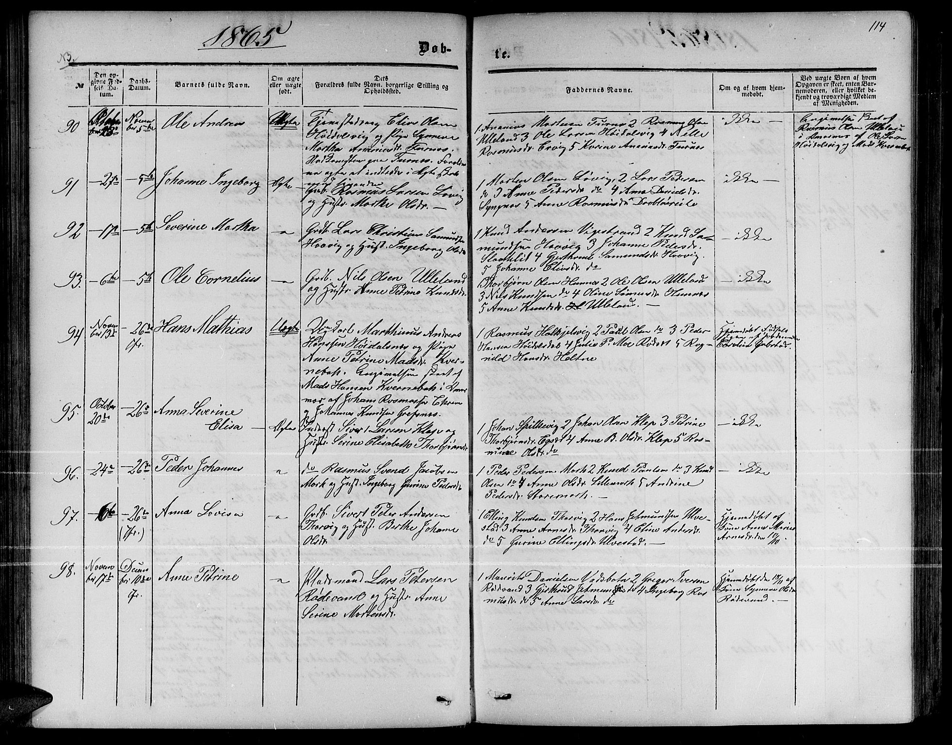 Ministerialprotokoller, klokkerbøker og fødselsregistre - Møre og Romsdal, SAT/A-1454/511/L0157: Klokkerbok nr. 511C03, 1864-1884, s. 114