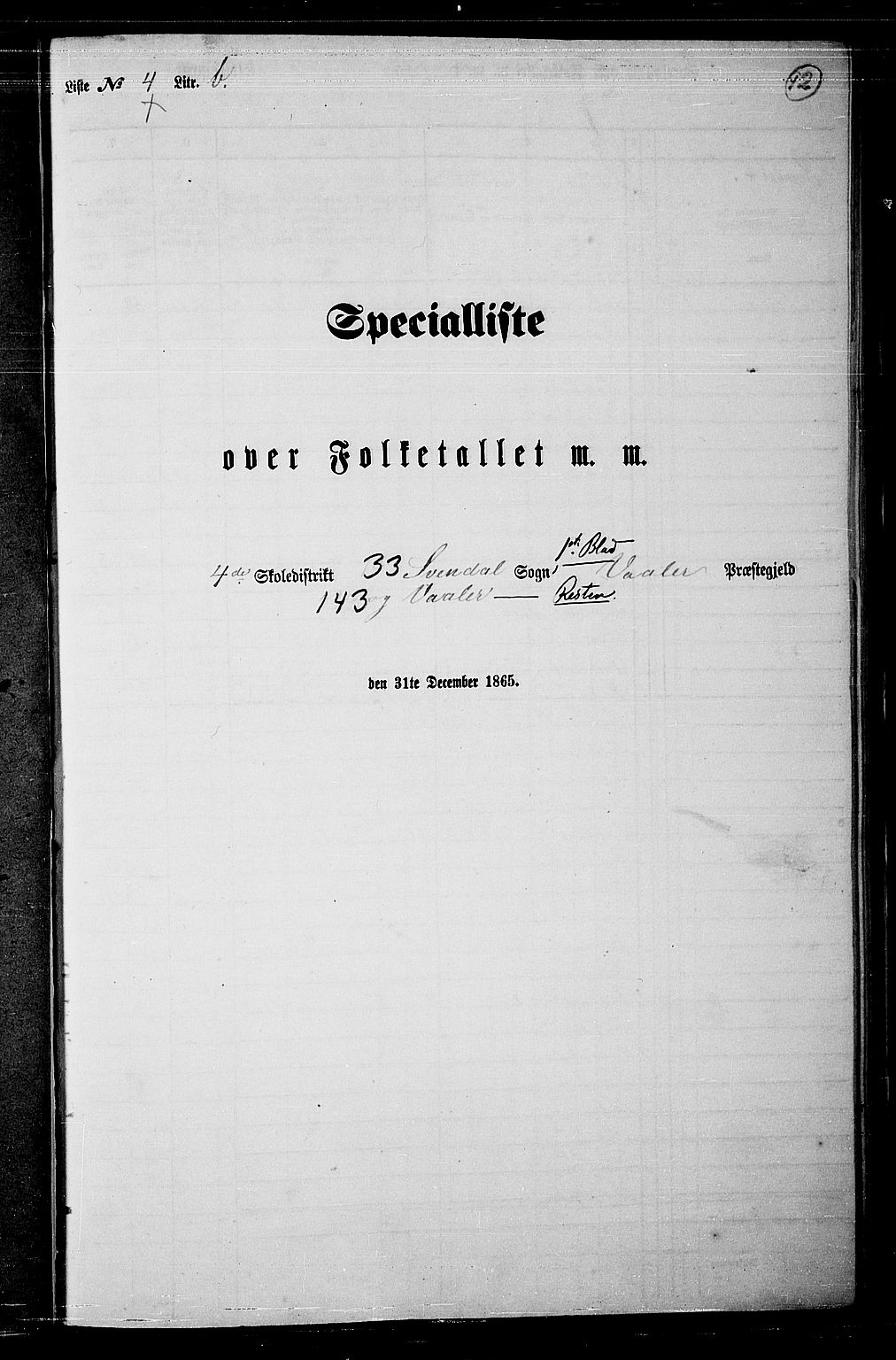 RA, Folketelling 1865 for 0137P Våler prestegjeld, 1865, s. 82