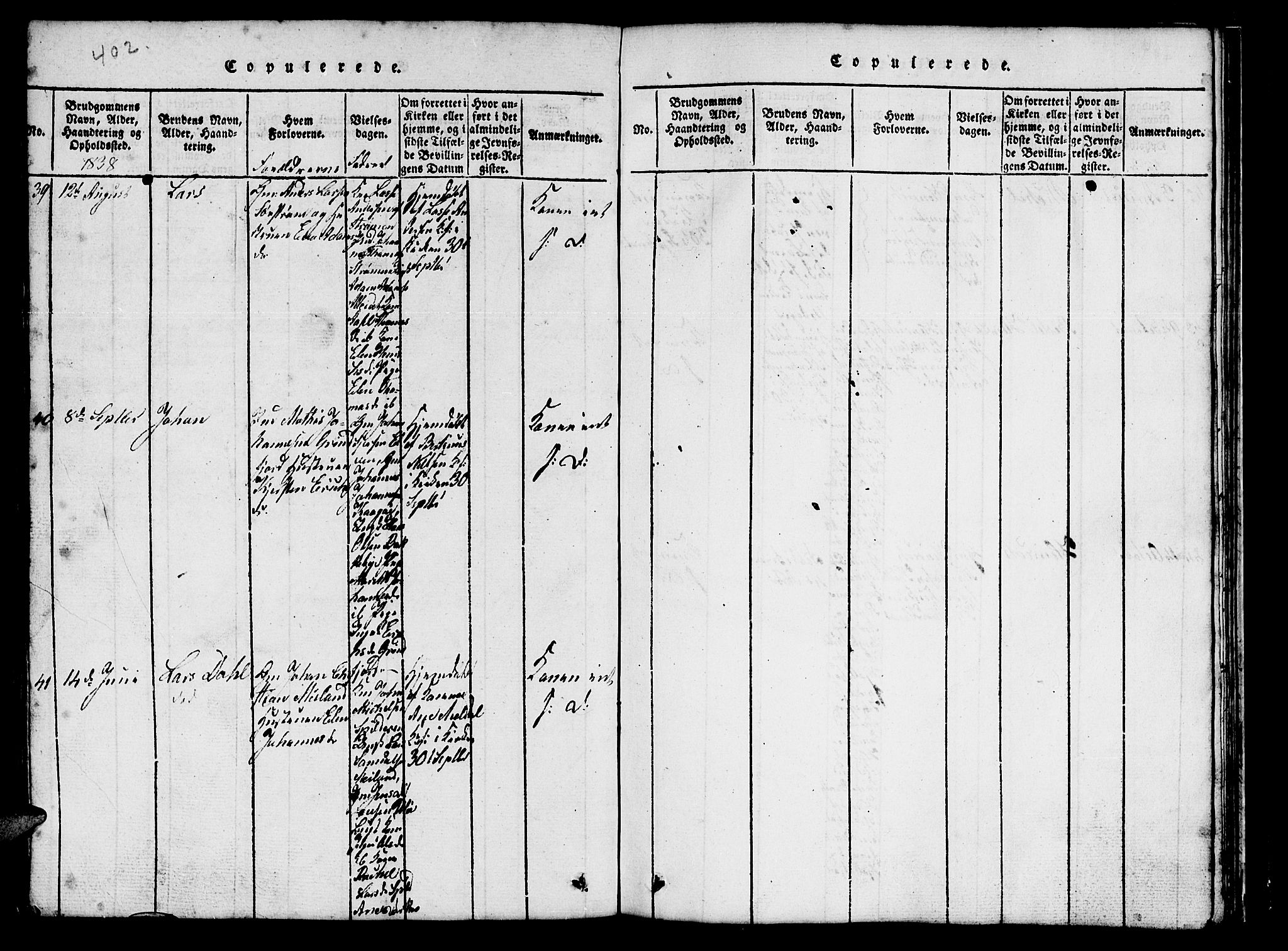 Skjervøy sokneprestkontor, AV/SATØ-S-1300/H/Ha/Hab/L0001klokker: Klokkerbok nr. 1, 1825-1838, s. 402-403