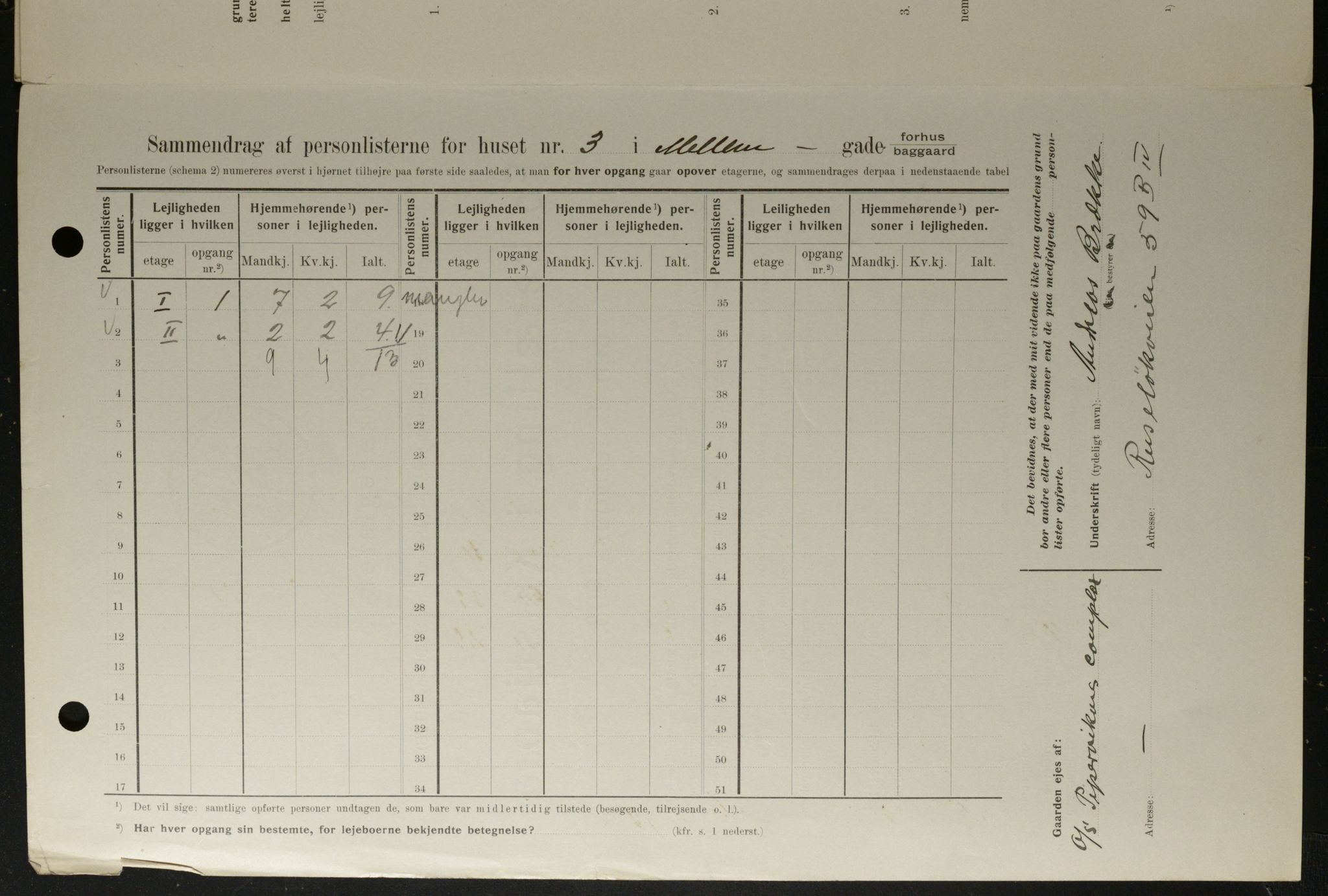 OBA, Kommunal folketelling 1.2.1908 for Kristiania kjøpstad, 1908, s. 58301