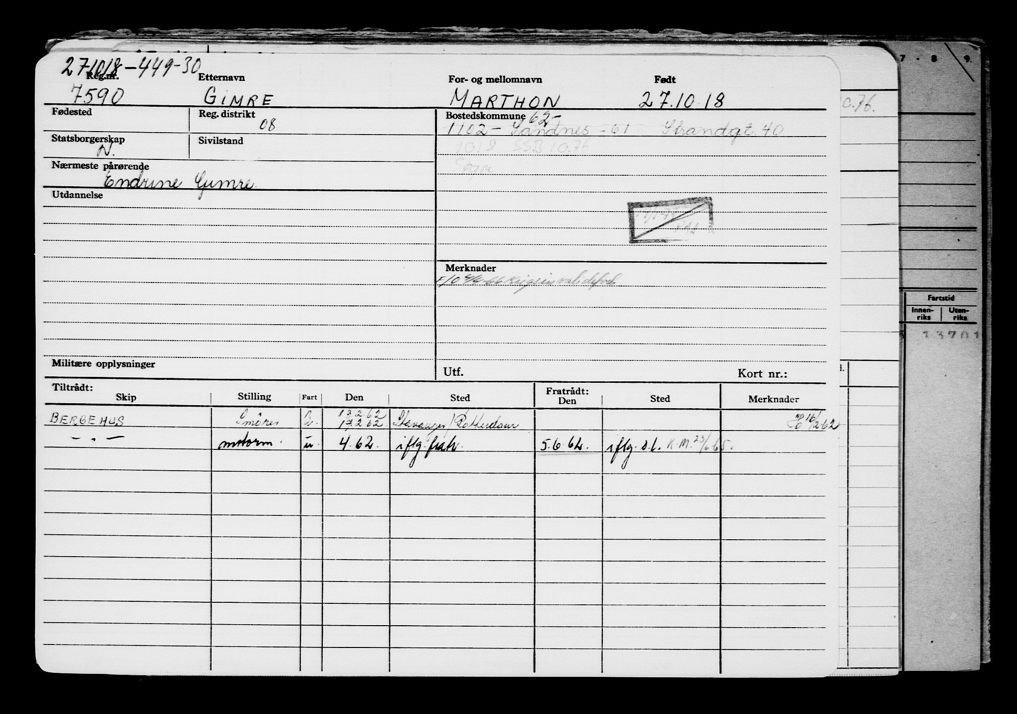 Direktoratet for sjømenn, AV/RA-S-3545/G/Gb/L0163: Hovedkort, 1918, s. 569