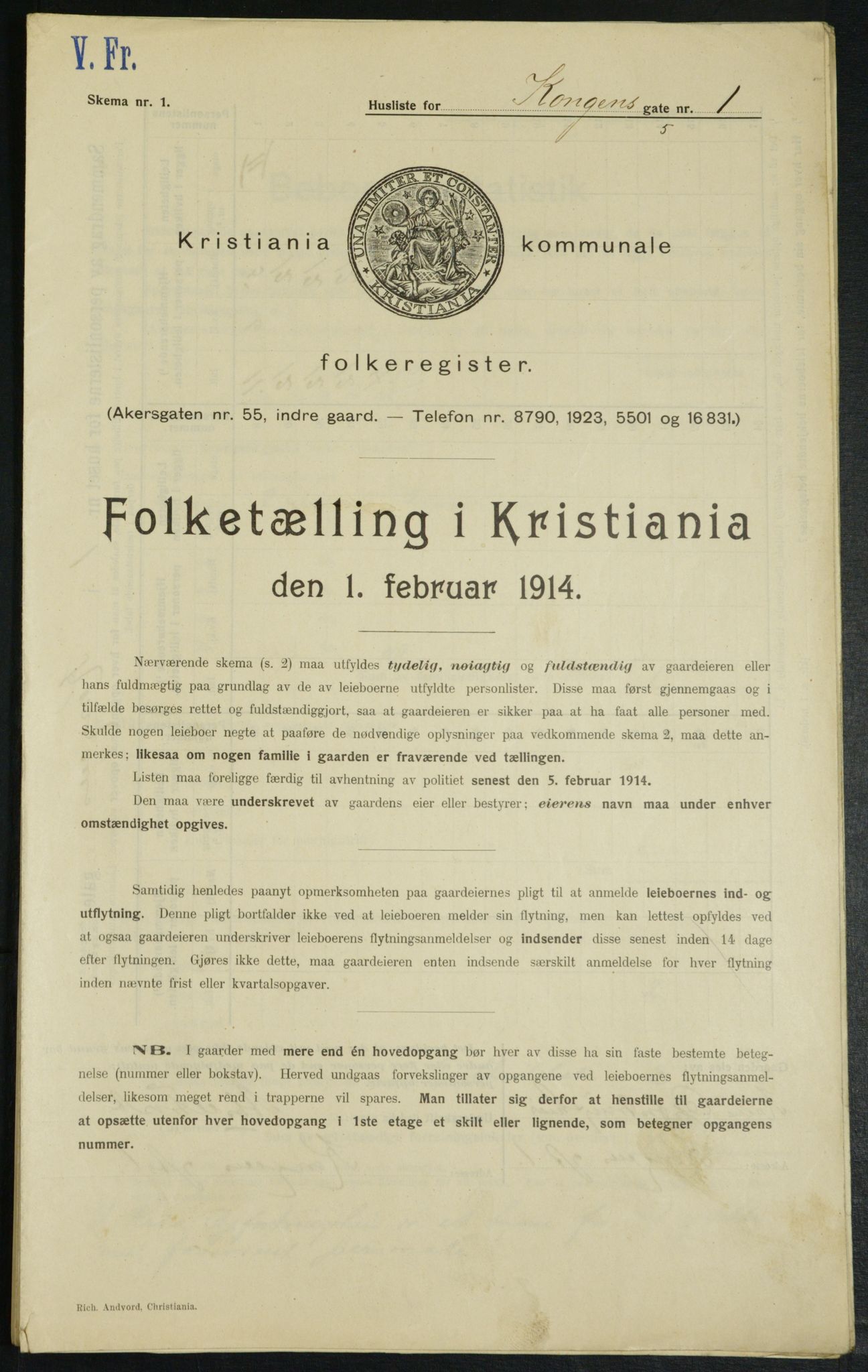 OBA, Kommunal folketelling 1.2.1914 for Kristiania, 1914, s. 52378