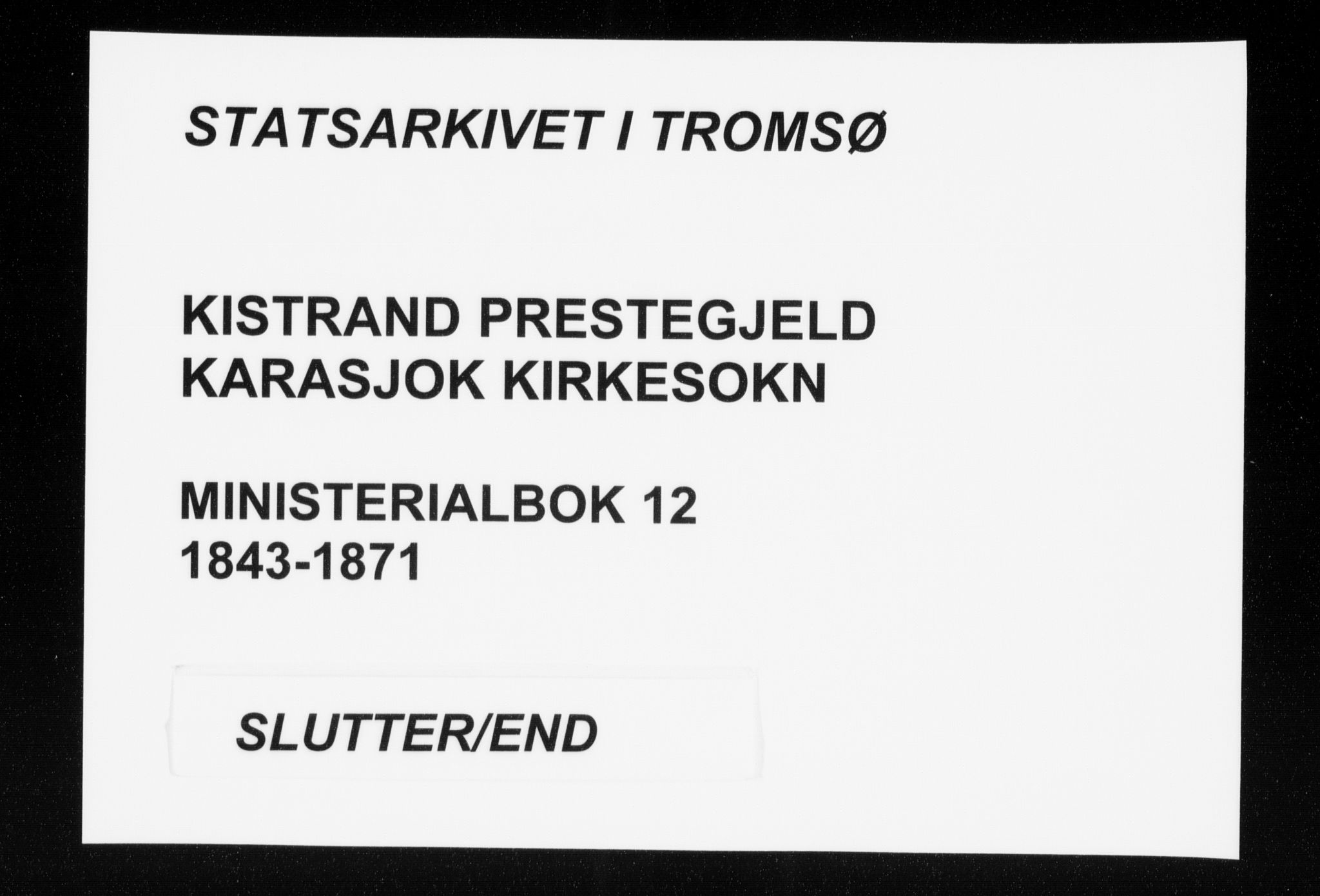 Kistrand/Porsanger sokneprestembete, SATØ/S-1351/H/Ha/L0012.kirke: Ministerialbok nr. 12, 1843-1871