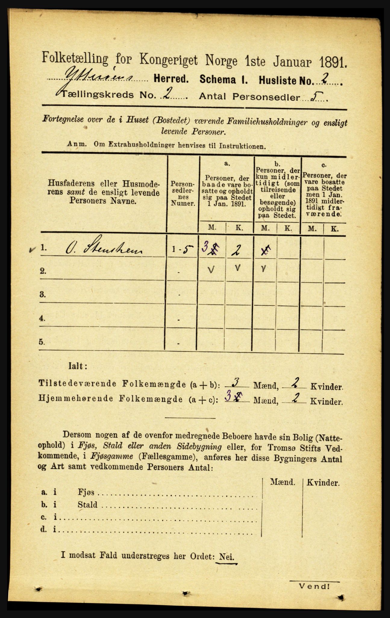 RA, Folketelling 1891 for 1722 Ytterøy herred, 1891, s. 695