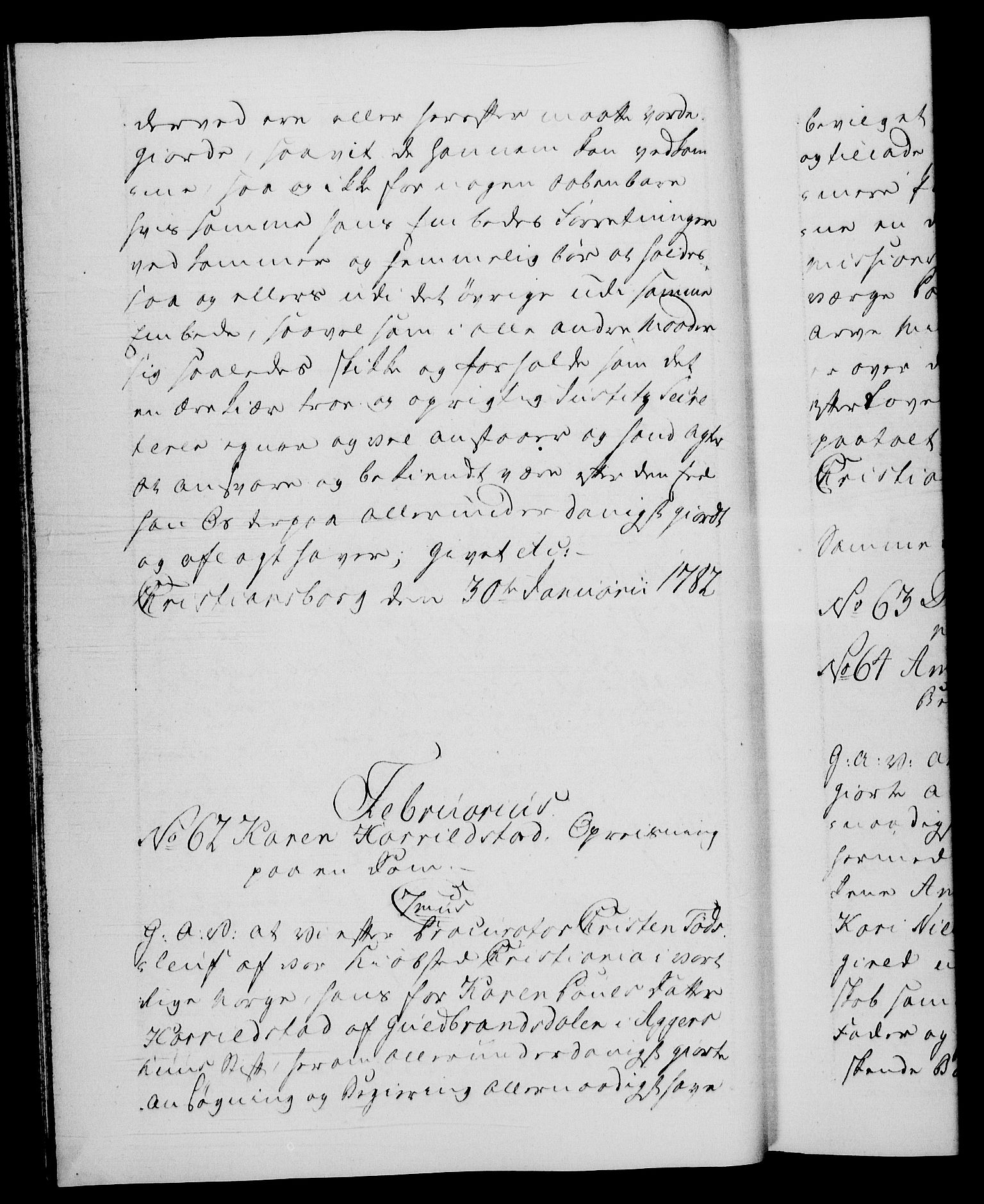 Danske Kanselli 1572-1799, RA/EA-3023/F/Fc/Fca/Fcaa/L0049: Norske registre, 1782-1783, s. 29b