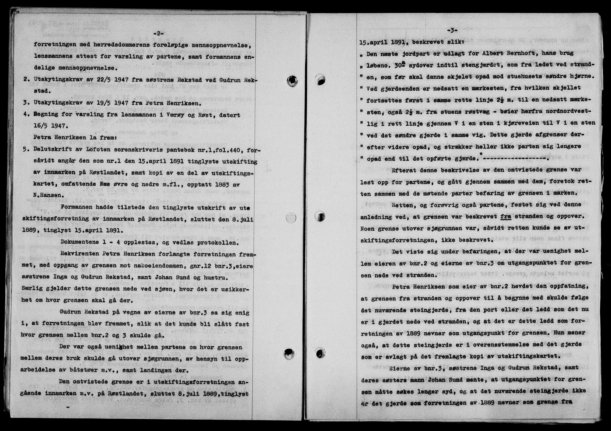 Lofoten sorenskriveri, SAT/A-0017/1/2/2C/L0016a: Pantebok nr. 16a, 1947-1947, Dagboknr: 1185/1947