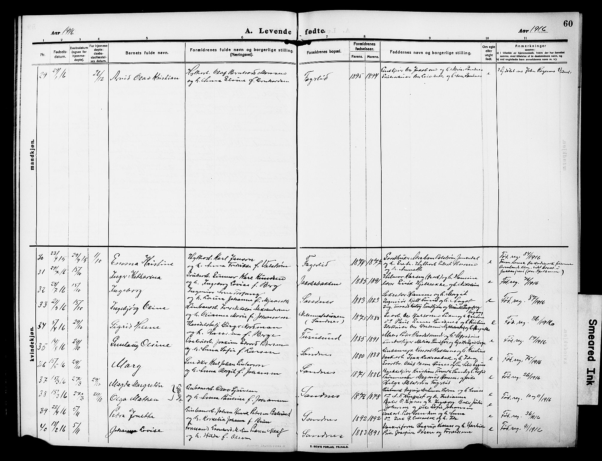 Ministerialprotokoller, klokkerbøker og fødselsregistre - Nordland, AV/SAT-A-1459/850/L0710: Ministerialbok nr. 850A02, 1910-1920, s. 60