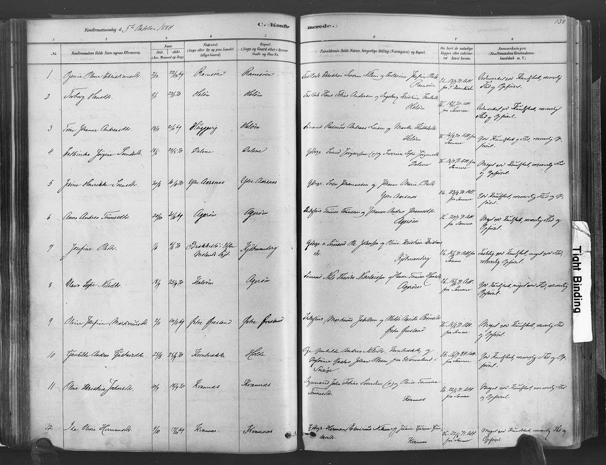 Høvåg sokneprestkontor, SAK/1111-0025/F/Fa/L0005: Ministerialbok nr. A 5, 1878-1893, s. 138