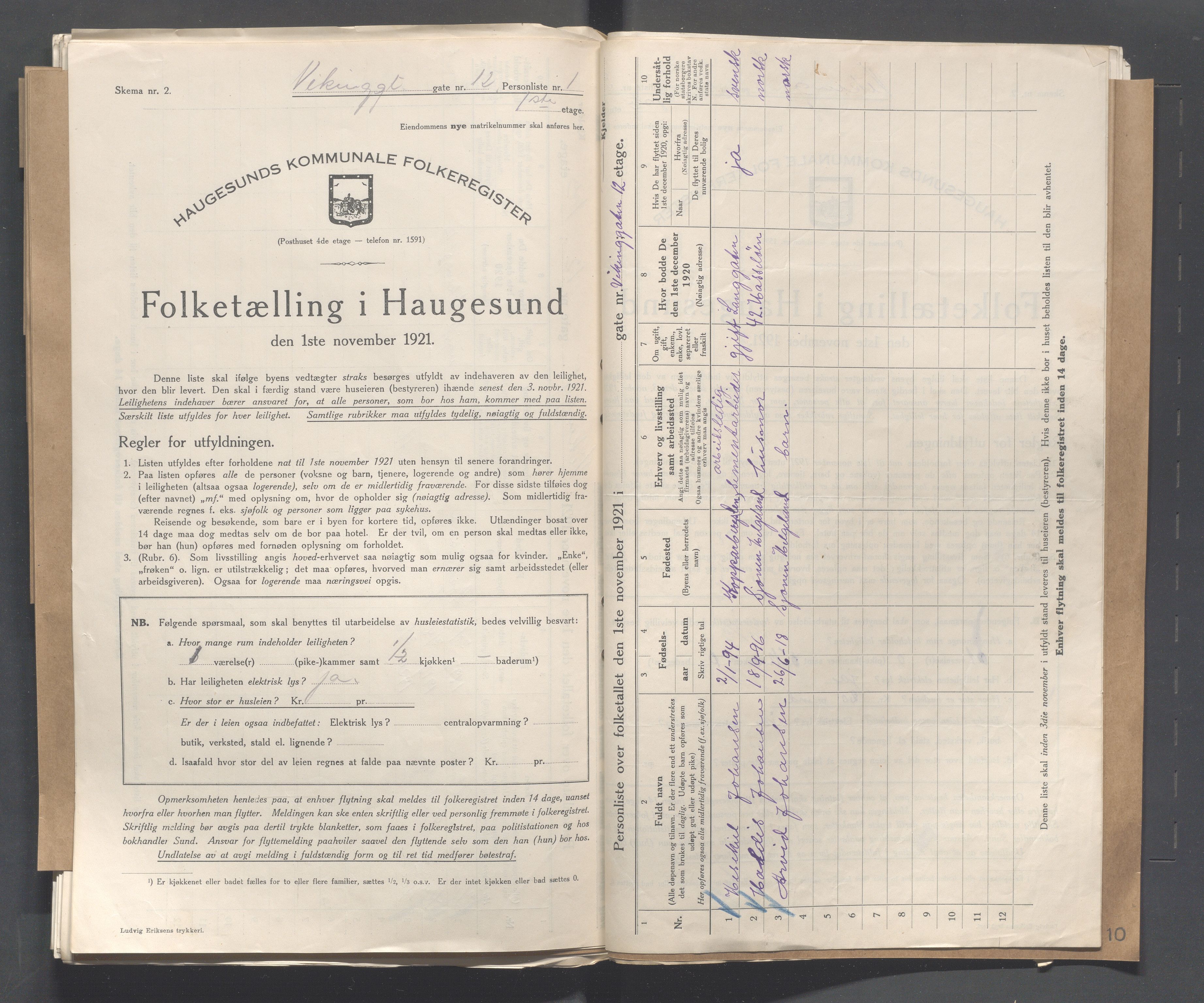 IKAR, Kommunal folketelling 1.11.1921 for Haugesund, 1921, s. 5516