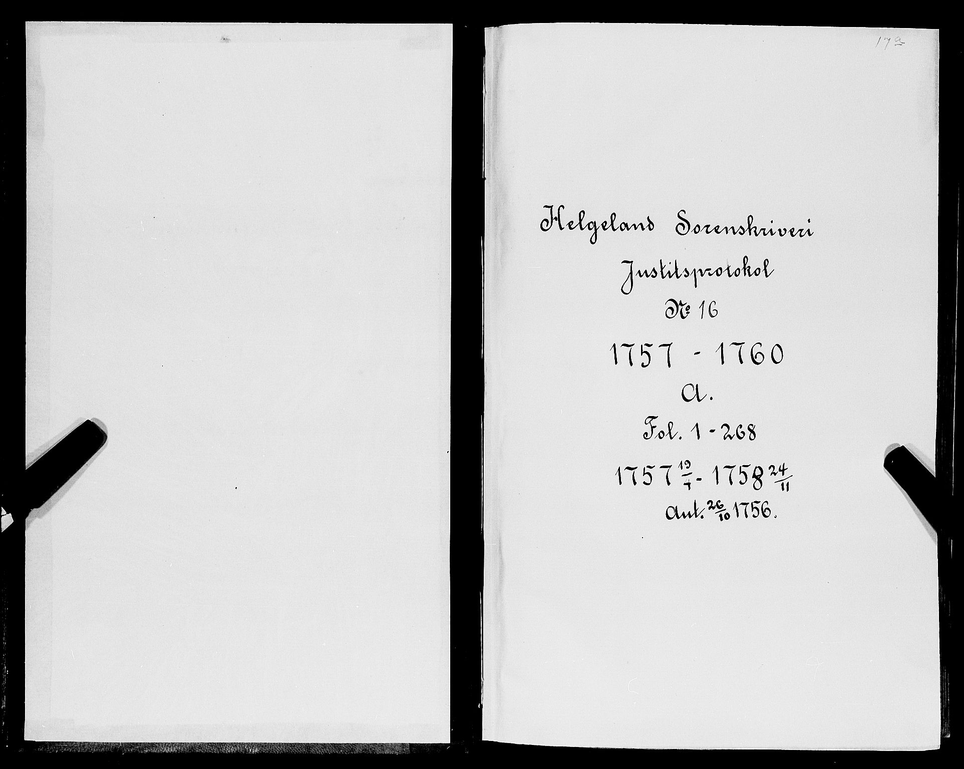 Helgeland sorenskriveri, AV/SAT-A-0004/1/1A/L0017: Tingbok 16A, 1757-1758