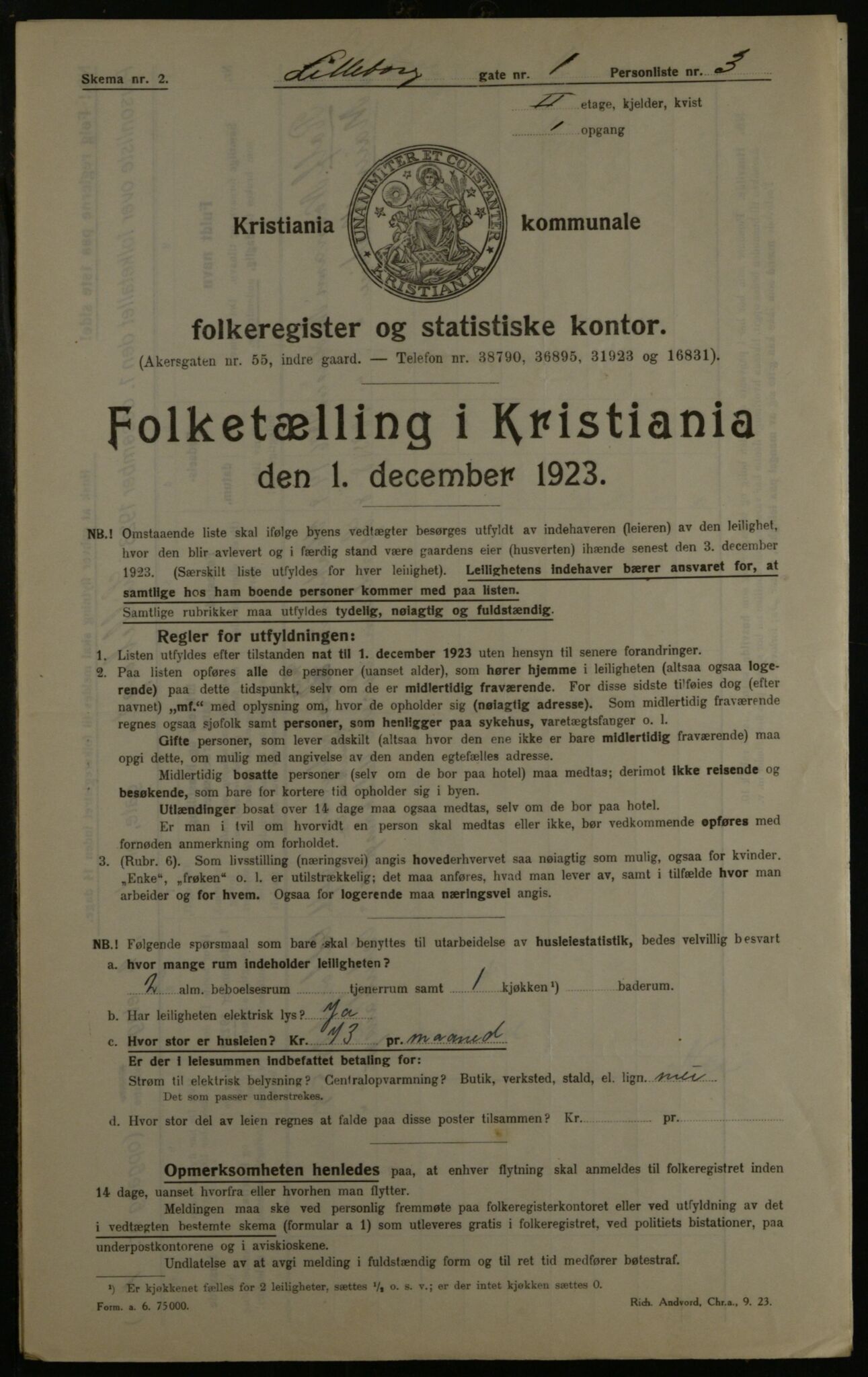 OBA, Kommunal folketelling 1.12.1923 for Kristiania, 1923, s. 63777