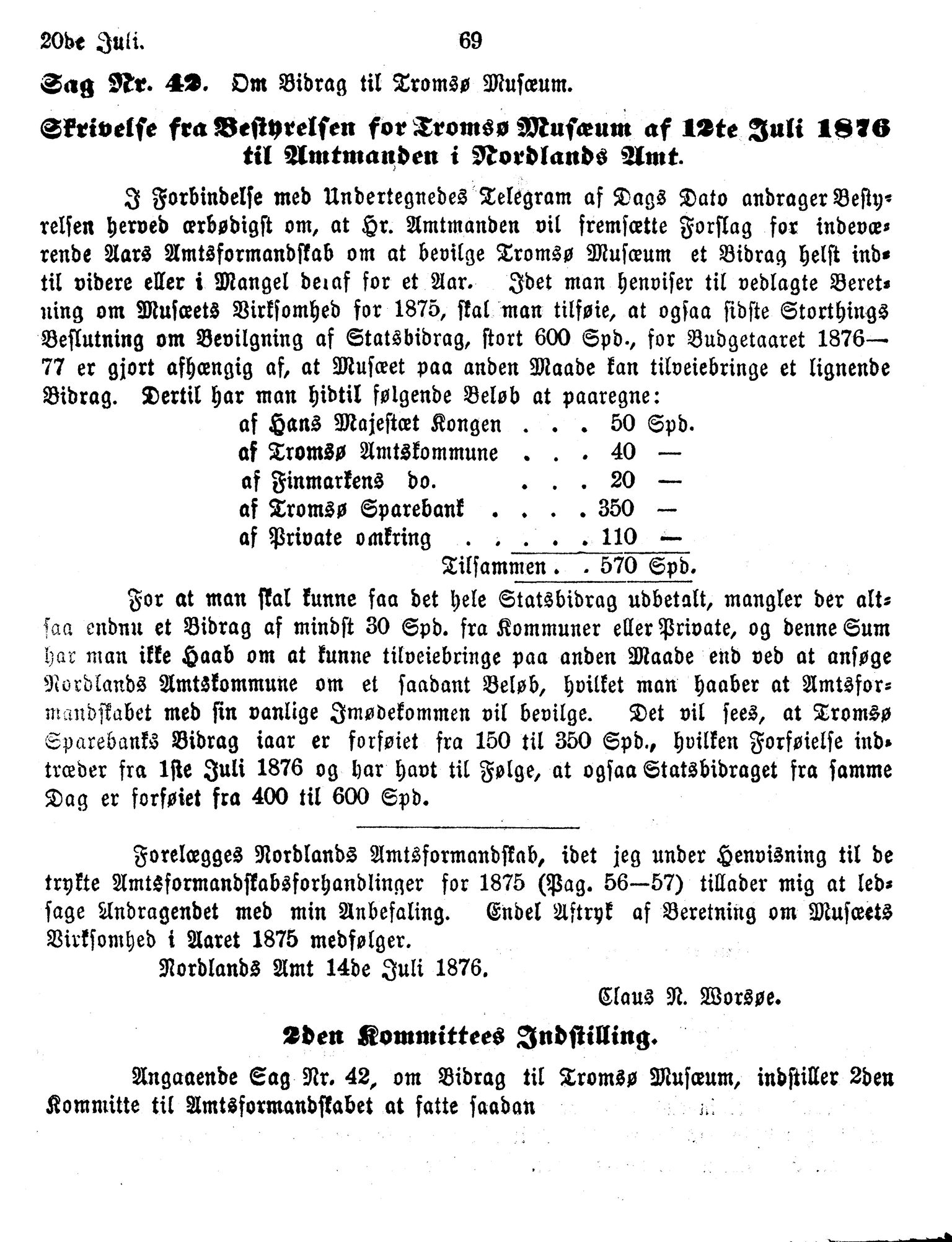 Nordland Fylkeskommune. Fylkestinget, AIN/NFK-17/176/A/Ac/L0010: Fylkestingsforhandlinger 1874-1880, 1874-1880