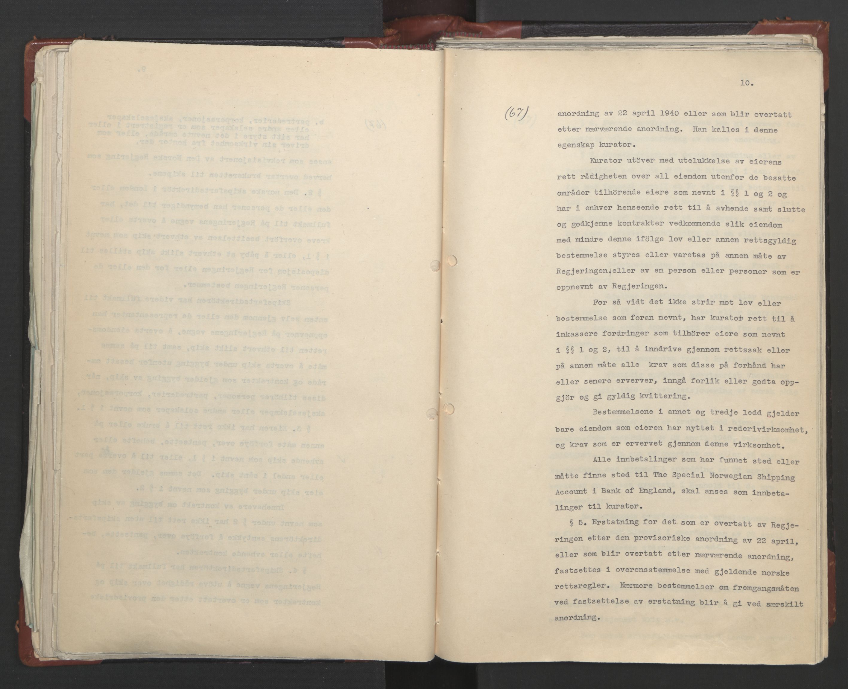 Statsrådssekretariatet, AV/RA-S-1001/A/Ac/L0122: Kgl. res. (9/4) 17/4 1940 -18/12 1942, 1940-1942, s. 72