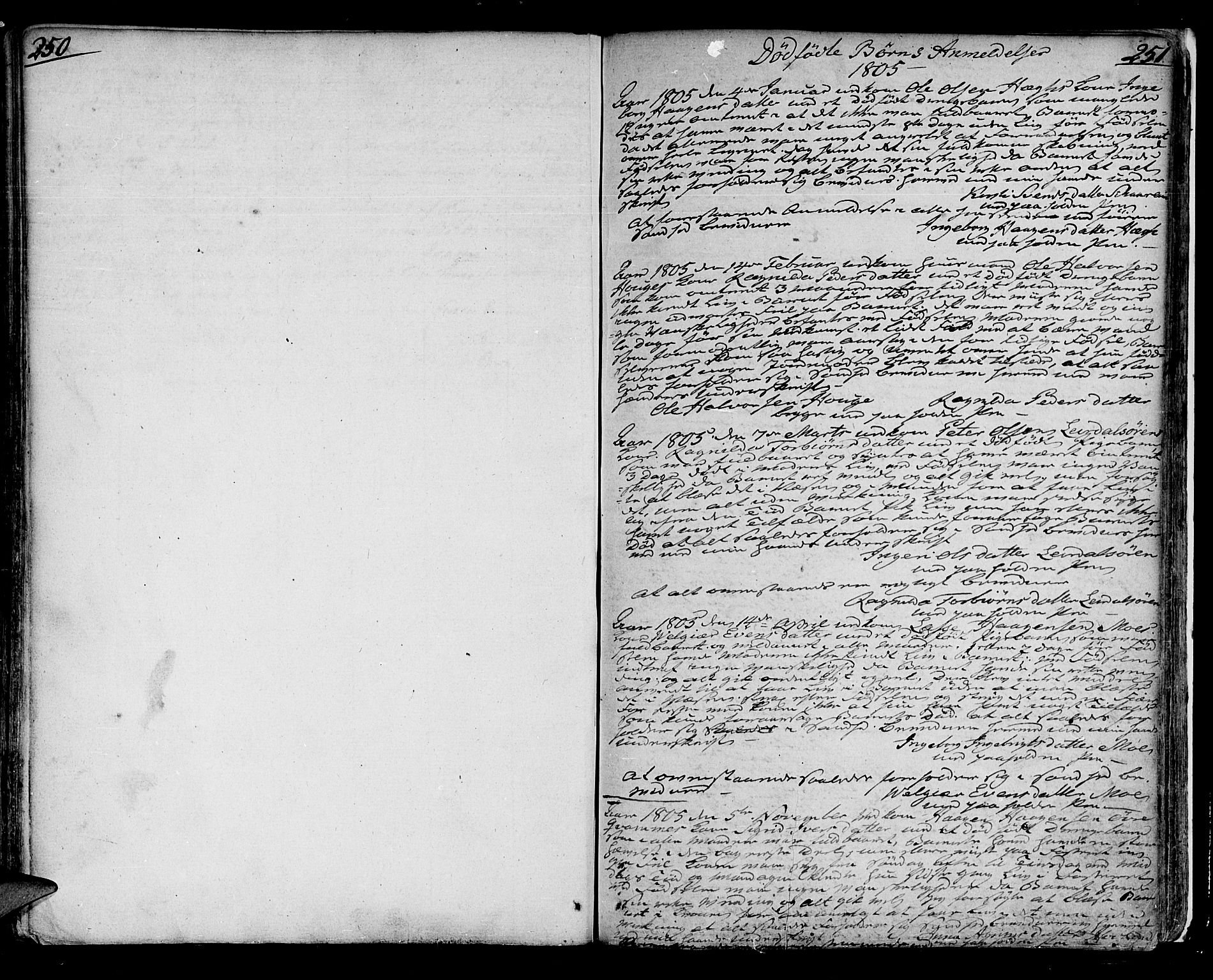 Lærdal sokneprestembete, SAB/A-81201: Ministerialbok nr. A 4, 1805-1821, s. 250-251