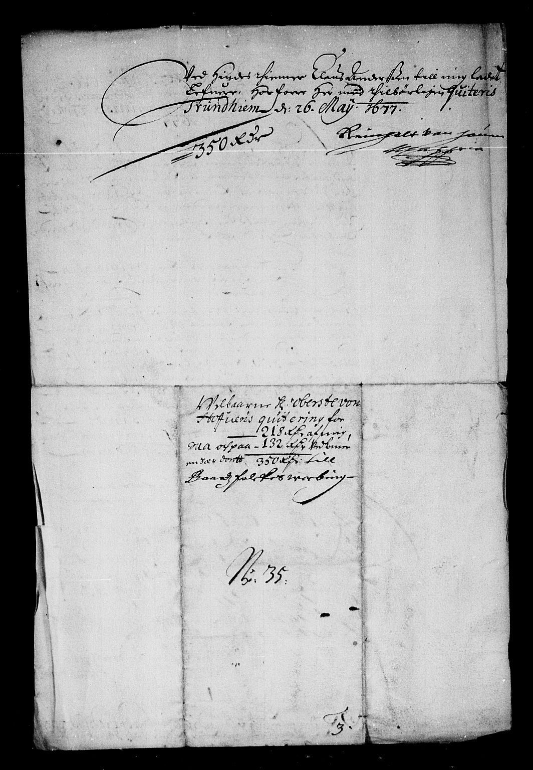 Rentekammeret inntil 1814, Reviderte regnskaper, Stiftamtstueregnskaper, Trondheim stiftamt og Nordland amt, AV/RA-EA-6044/R/Rd/L0045: Trondheim stiftamt, 1674-1676