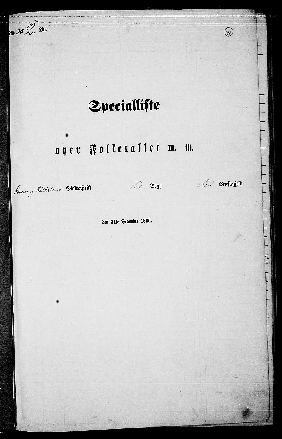 RA, Folketelling 1865 for 0227P Fet prestegjeld, 1865, s. 38