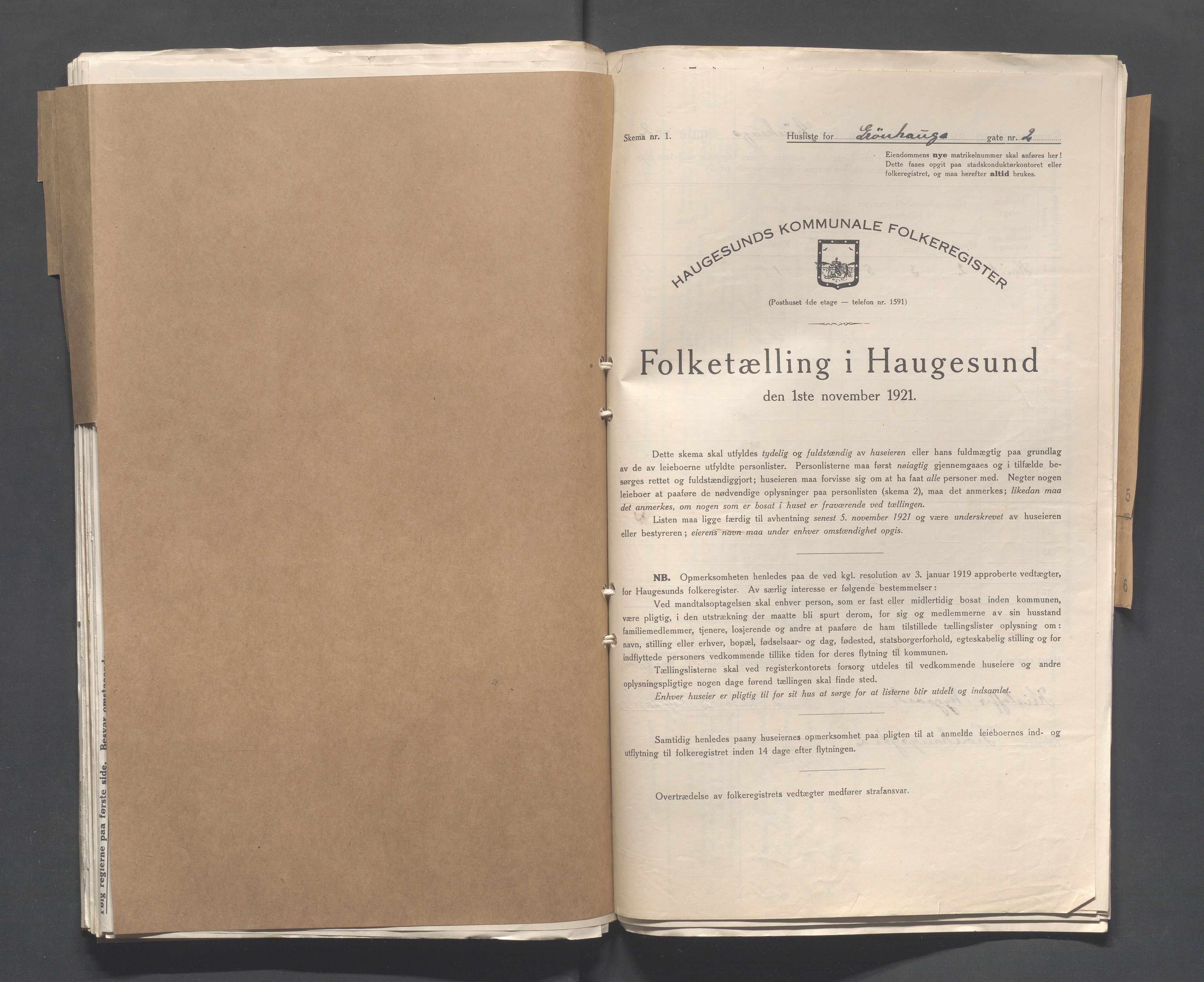 IKAR, Kommunal folketelling 1.11.1921 for Haugesund, 1921, s. 1202