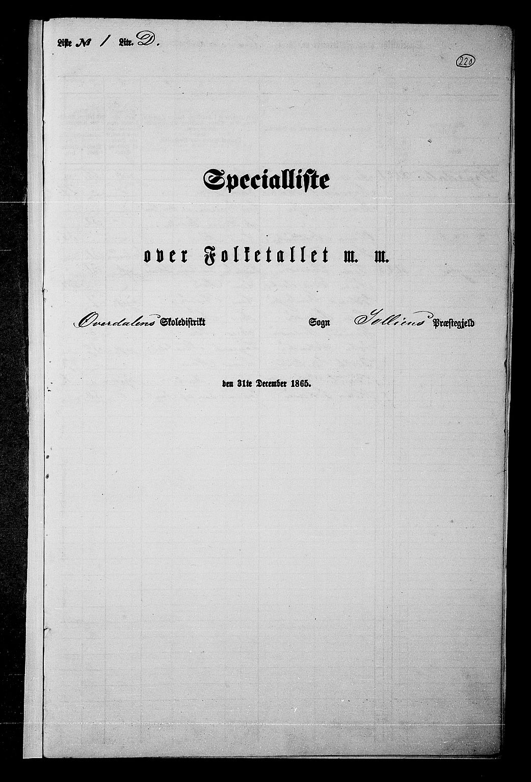 RA, Folketelling 1865 for 0580P Sollia prestegjeld, 1865, s. 24