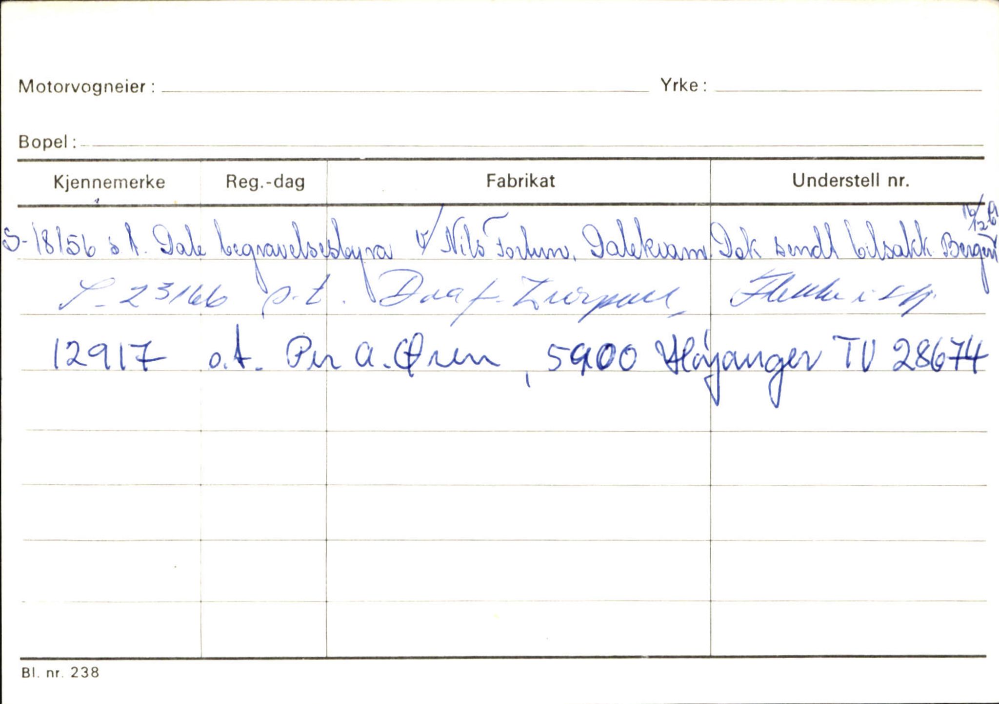 Statens vegvesen, Sogn og Fjordane vegkontor, SAB/A-5301/4/F/L0130: Eigarregister Eid T-Å. Høyanger A-O, 1945-1975, s. 1095