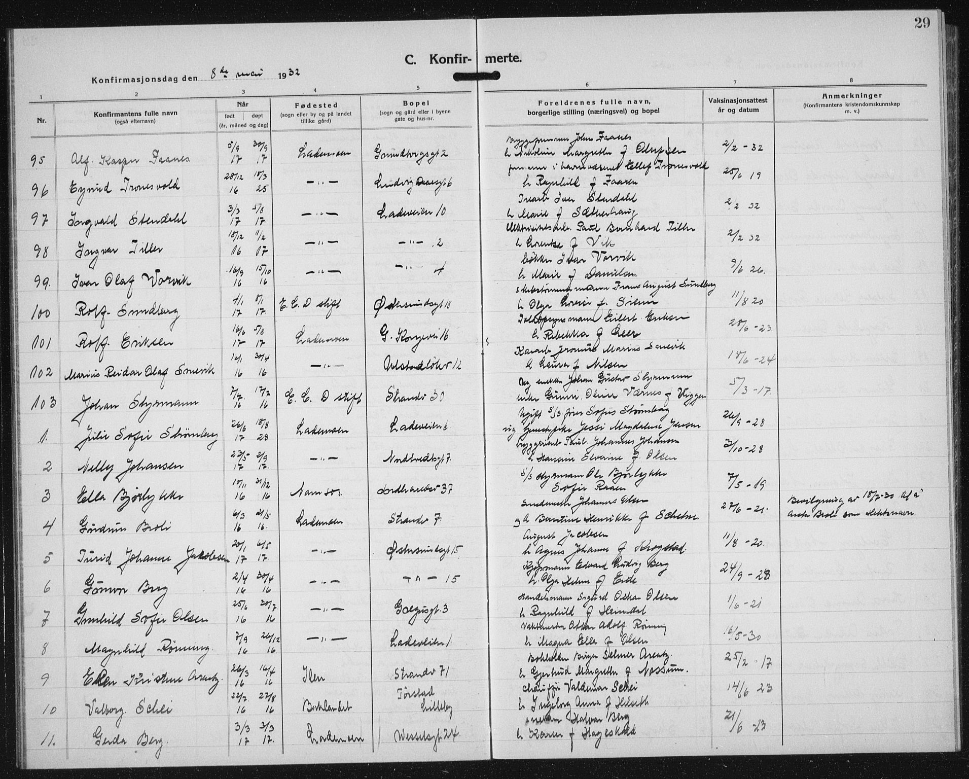 Ministerialprotokoller, klokkerbøker og fødselsregistre - Sør-Trøndelag, AV/SAT-A-1456/605/L0262: Klokkerbok nr. 605C09, 1930-1933, s. 29