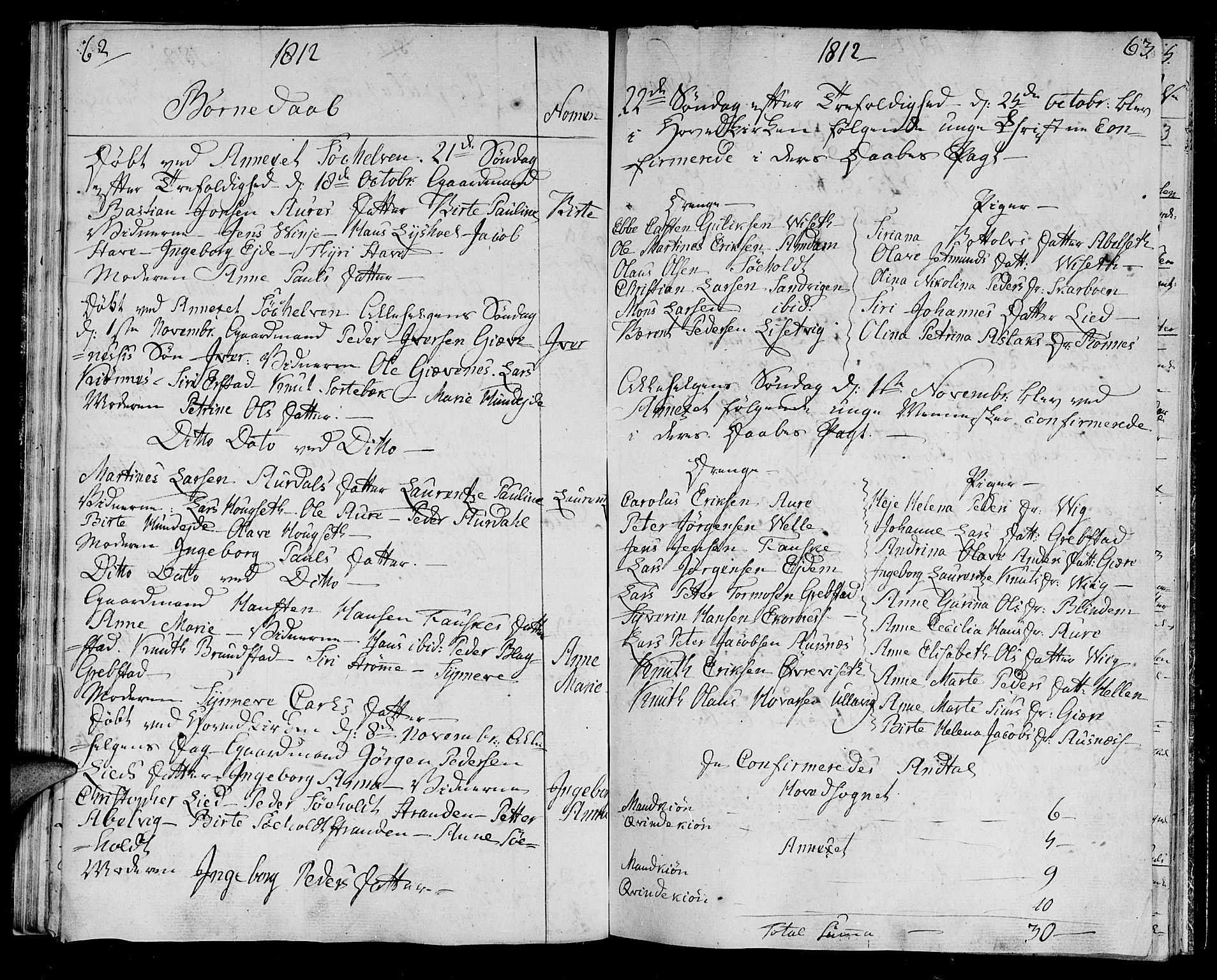 Ministerialprotokoller, klokkerbøker og fødselsregistre - Møre og Romsdal, AV/SAT-A-1454/522/L0309: Ministerialbok nr. 522A04, 1810-1816, s. 62-63