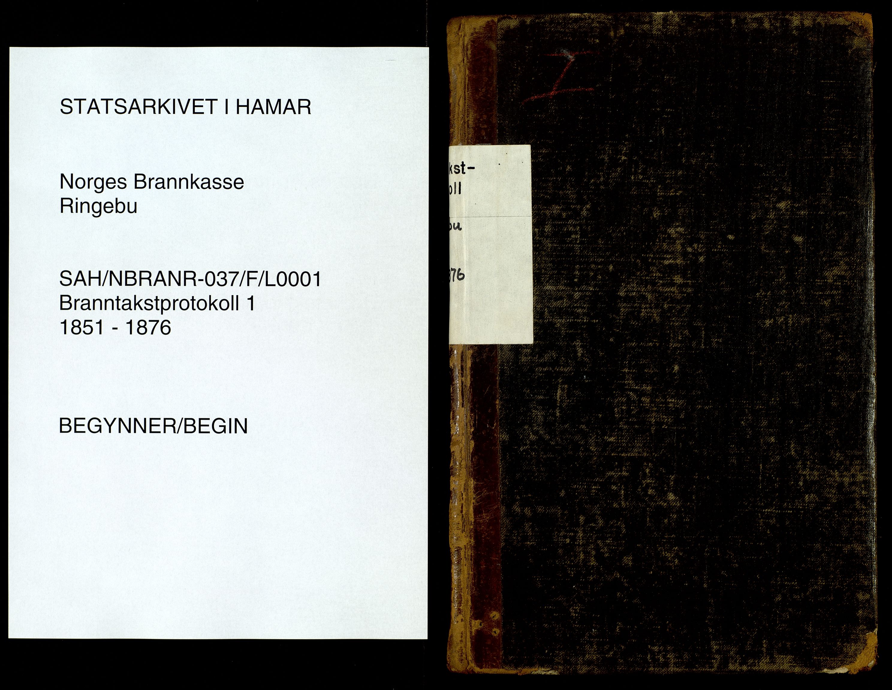Norges Brannkasse, Ringebu, AV/SAH-NBRANR-037/F/L0001: Branntakstprotokoll, 1851-1876