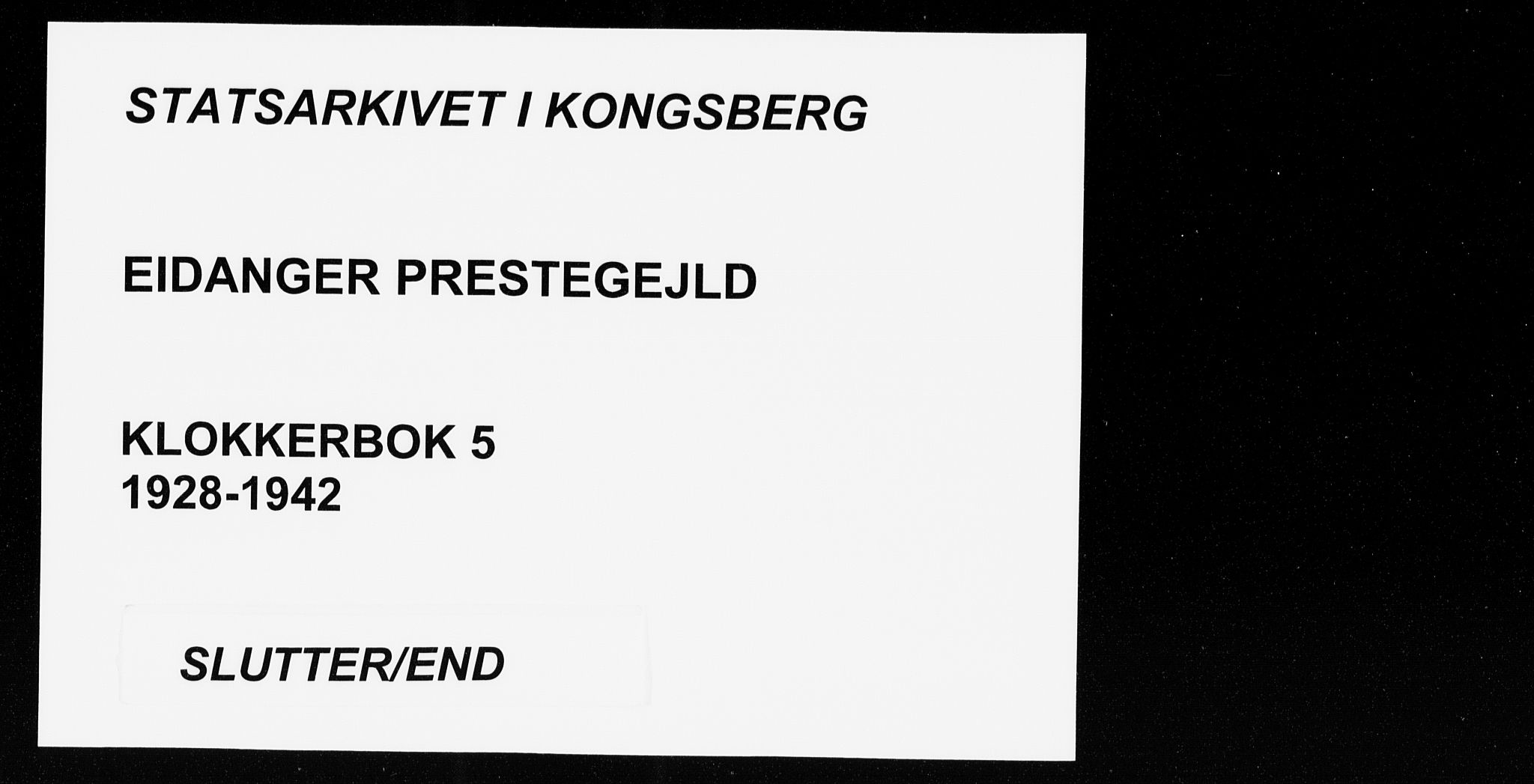 Eidanger kirkebøker, SAKO/A-261/G/Ga/L0005: Klokkerbok nr. 5, 1928-1942