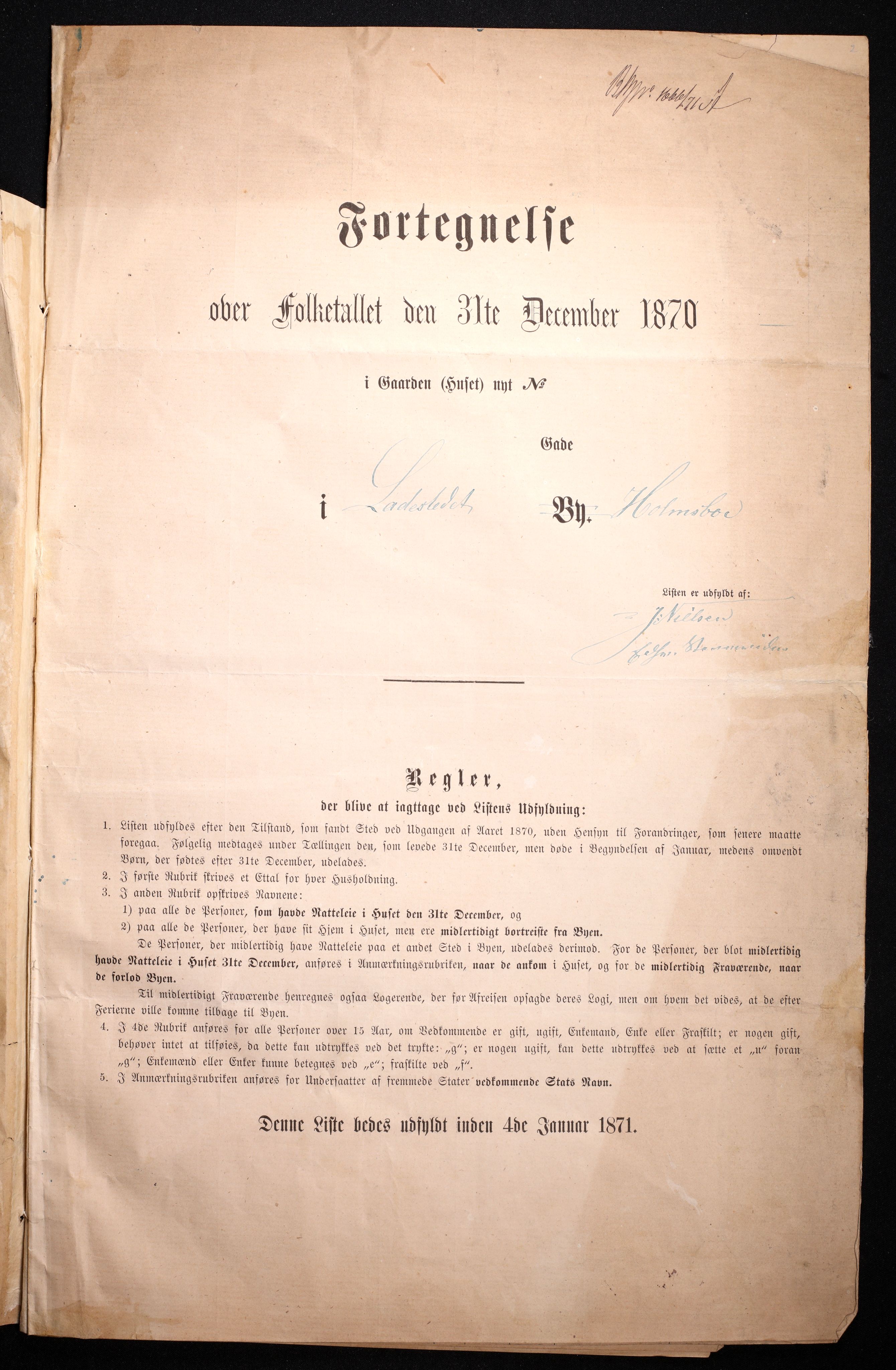 RA, Folketelling 1870 for 0603 Holmsbu ladested, 1870, s. 5