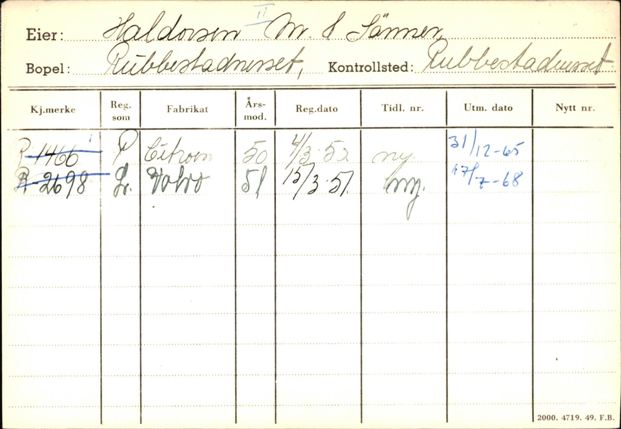 Statens vegvesen, Hordaland vegkontor, AV/SAB-A-5201/2/Ha/L0018: R-eierkort H, 1920-1971, s. 38