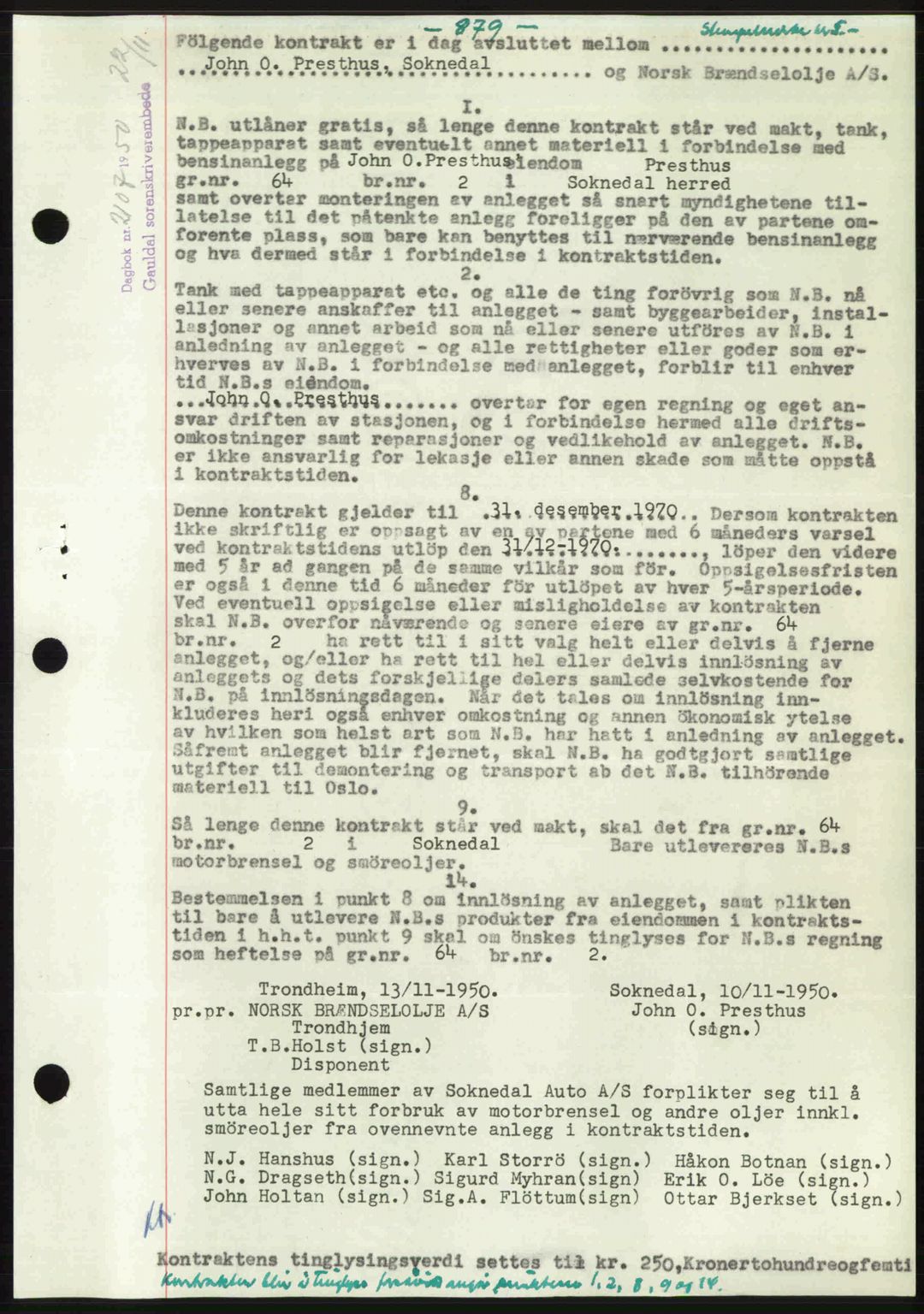 Gauldal sorenskriveri, SAT/A-0014/1/2/2C: Pantebok nr. A11, 1950-1950, Dagboknr: 2107/1950