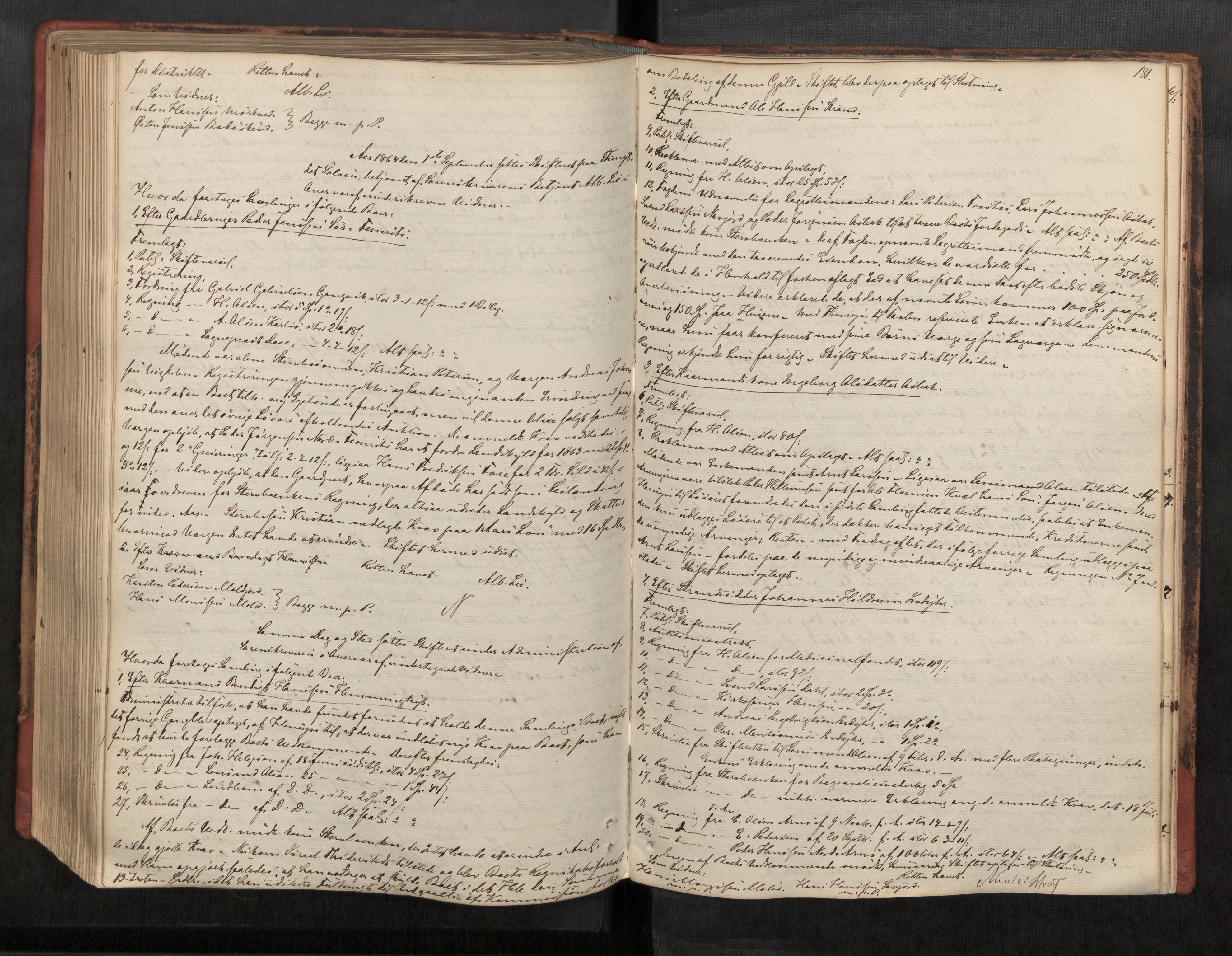 Salten sorenskriveri, AV/SAT-A-4578/1/3/3B/L0002: Skiftebehandlingsprotokoll, 1853-1865, s. 181