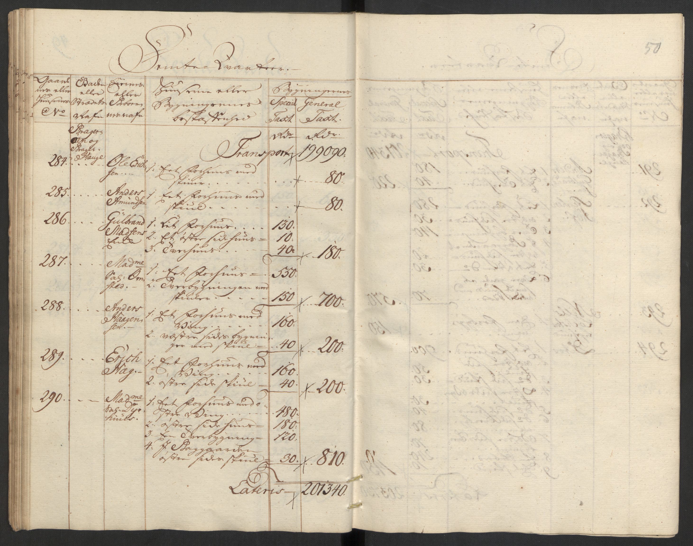Kommersekollegiet, Brannforsikringskontoret 1767-1814, RA/EA-5458/F/Fa/L0008/0002: Bragernes / Branntakstprotokoll, 1767, s. 50