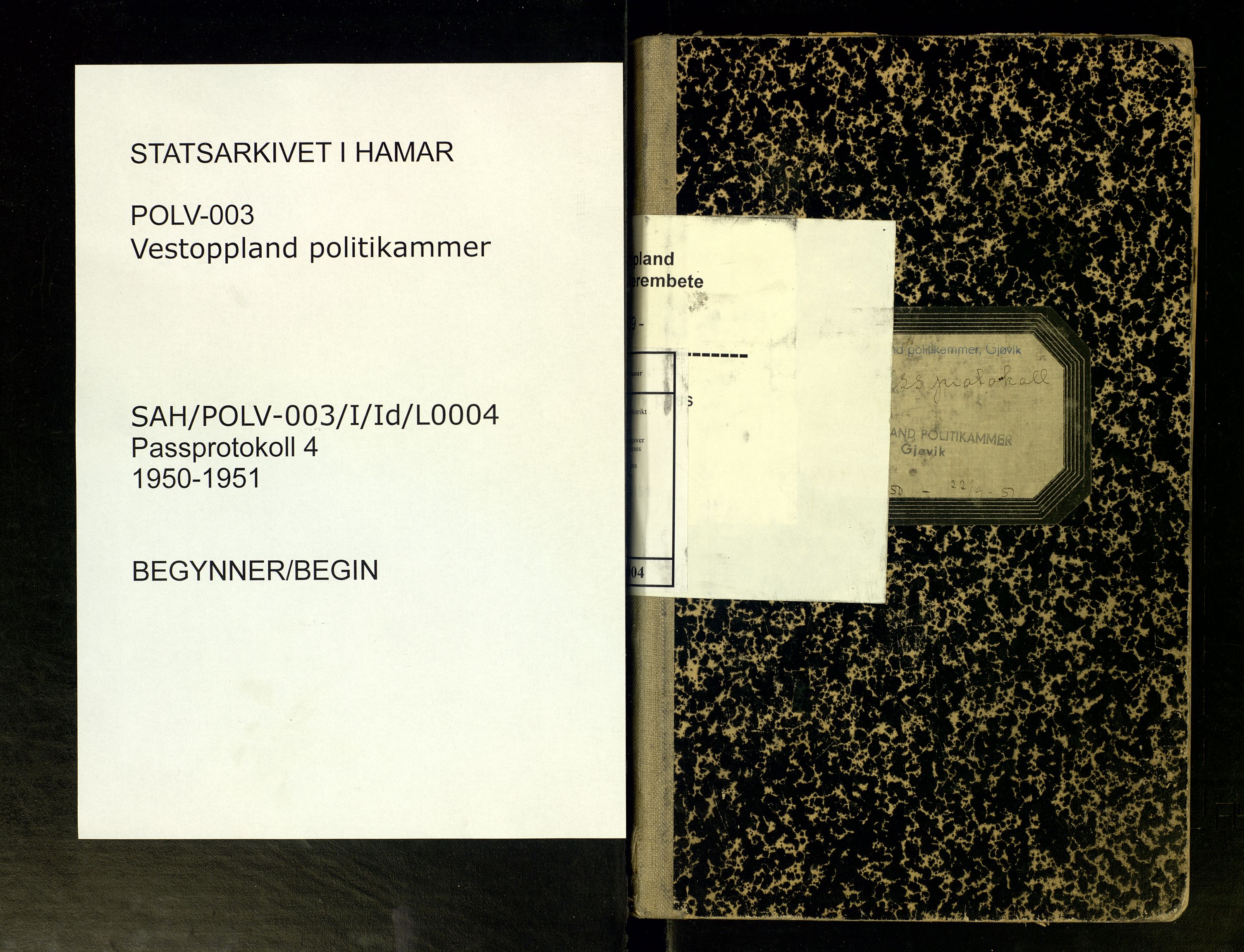 Vestoppland politidistrikt, SAH/POLV-003/I/Id/L0004: Utstedelse av pass, 1950-1951