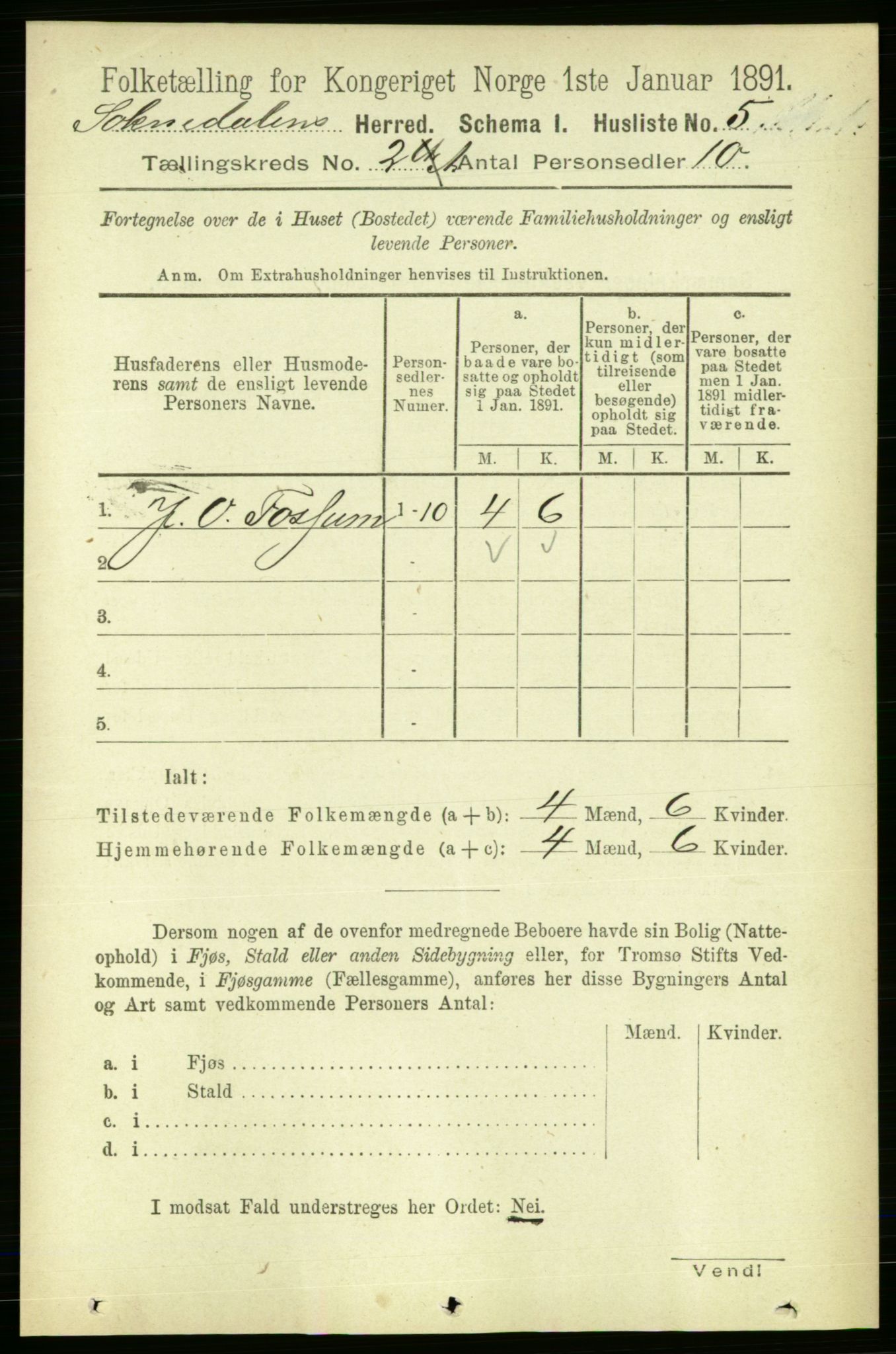 RA, Folketelling 1891 for 1649 Soknedal herred, 1891, s. 429