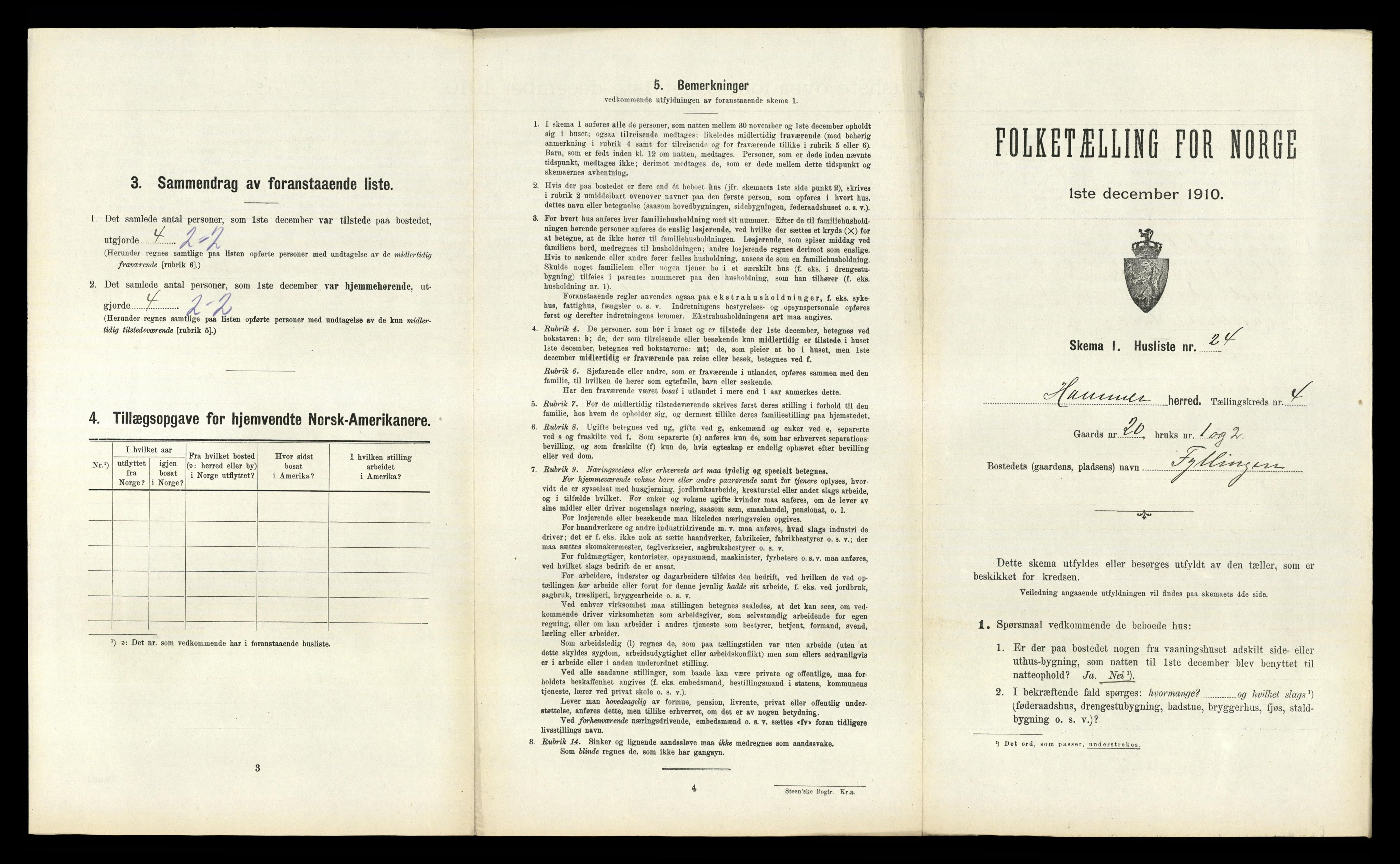 RA, Folketelling 1910 for 1254 Hamre herred, 1910, s. 284