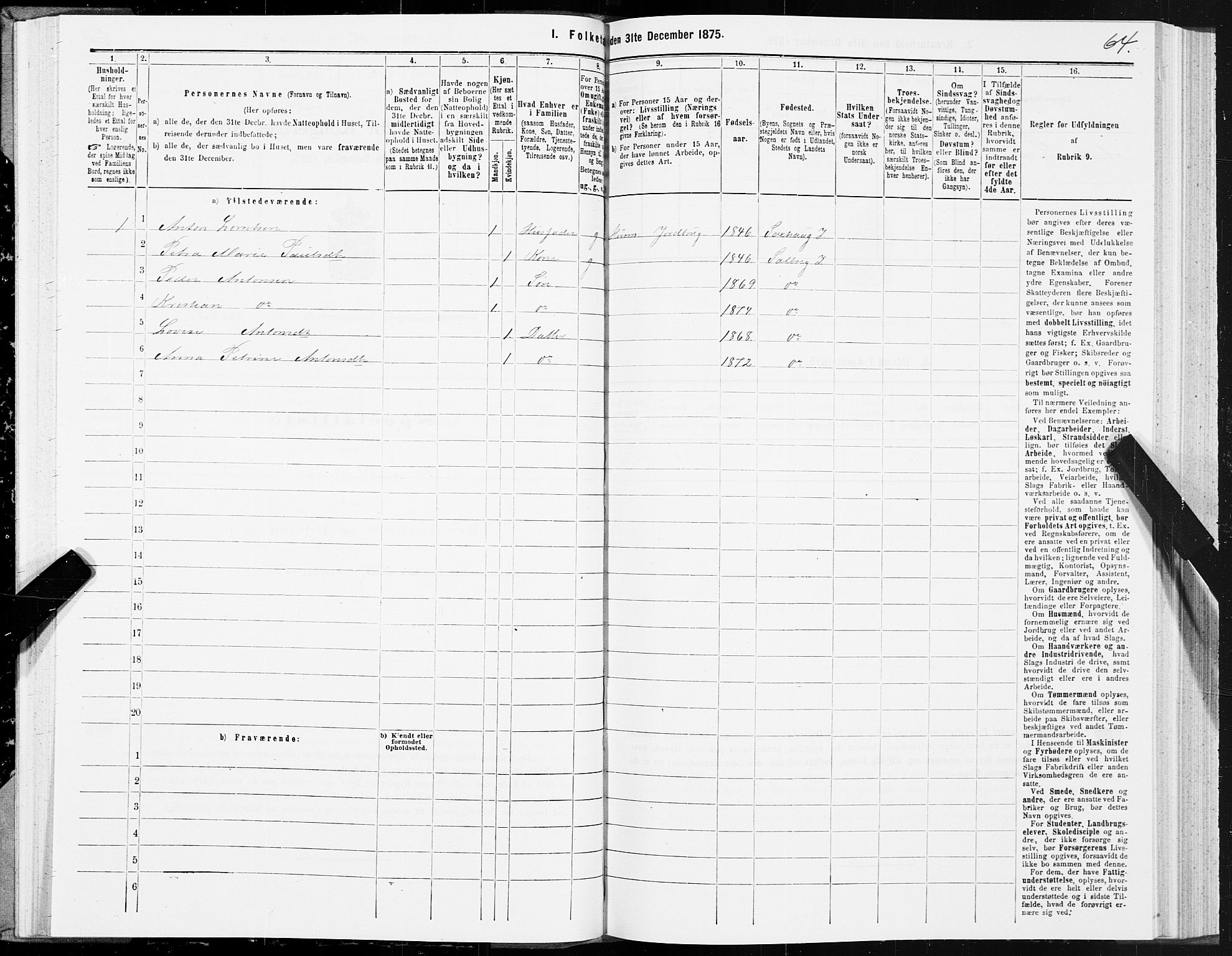 SAT, Folketelling 1875 for 1729P Inderøy prestegjeld, 1875, s. 5064