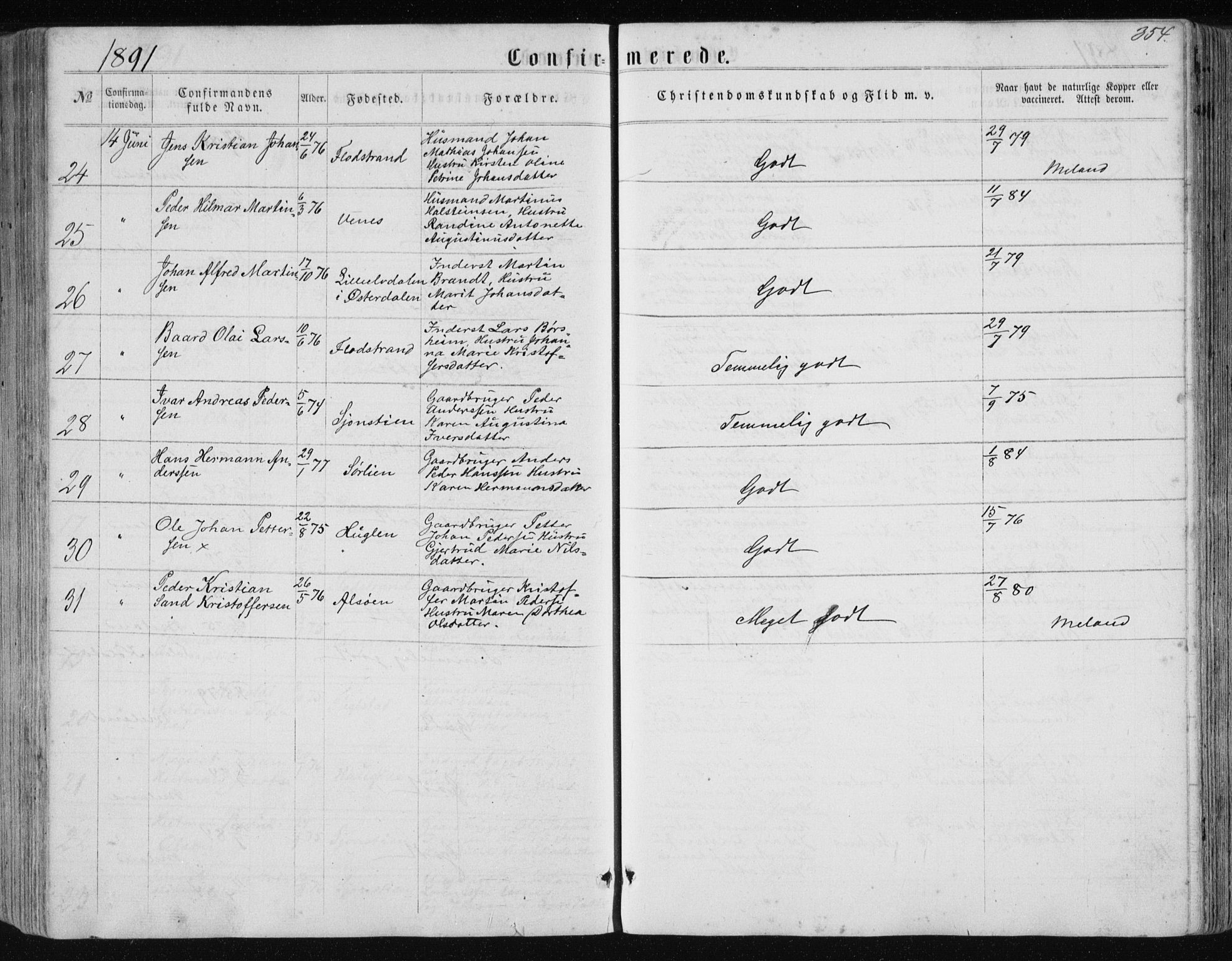 Ministerialprotokoller, klokkerbøker og fødselsregistre - Nordland, AV/SAT-A-1459/838/L0556: Klokkerbok nr. 838C03, 1861-1893, s. 354