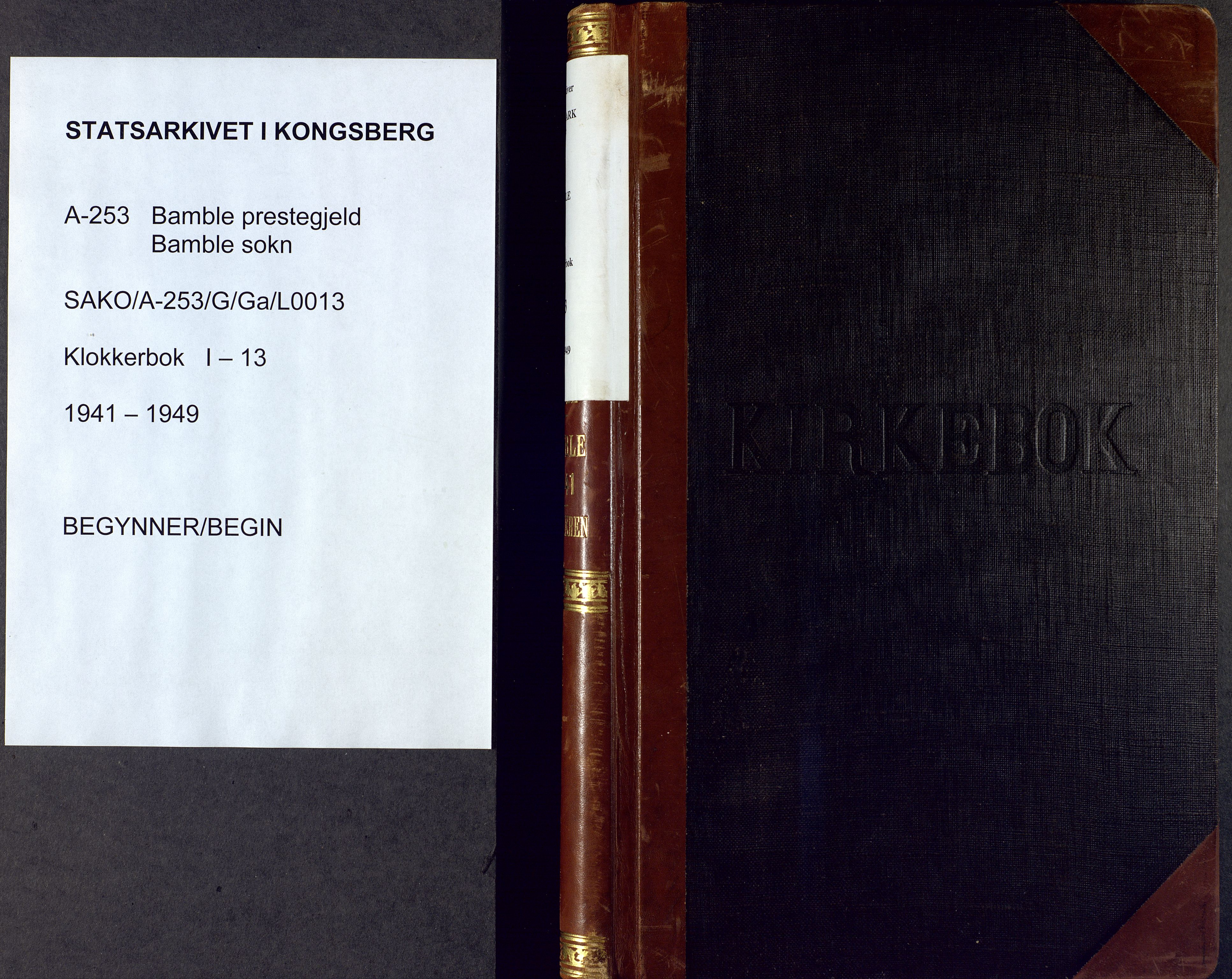 Bamble kirkebøker, AV/SAKO-A-253/G/Ga/L0013: Klokkerbok nr. I 13, 1941-1949