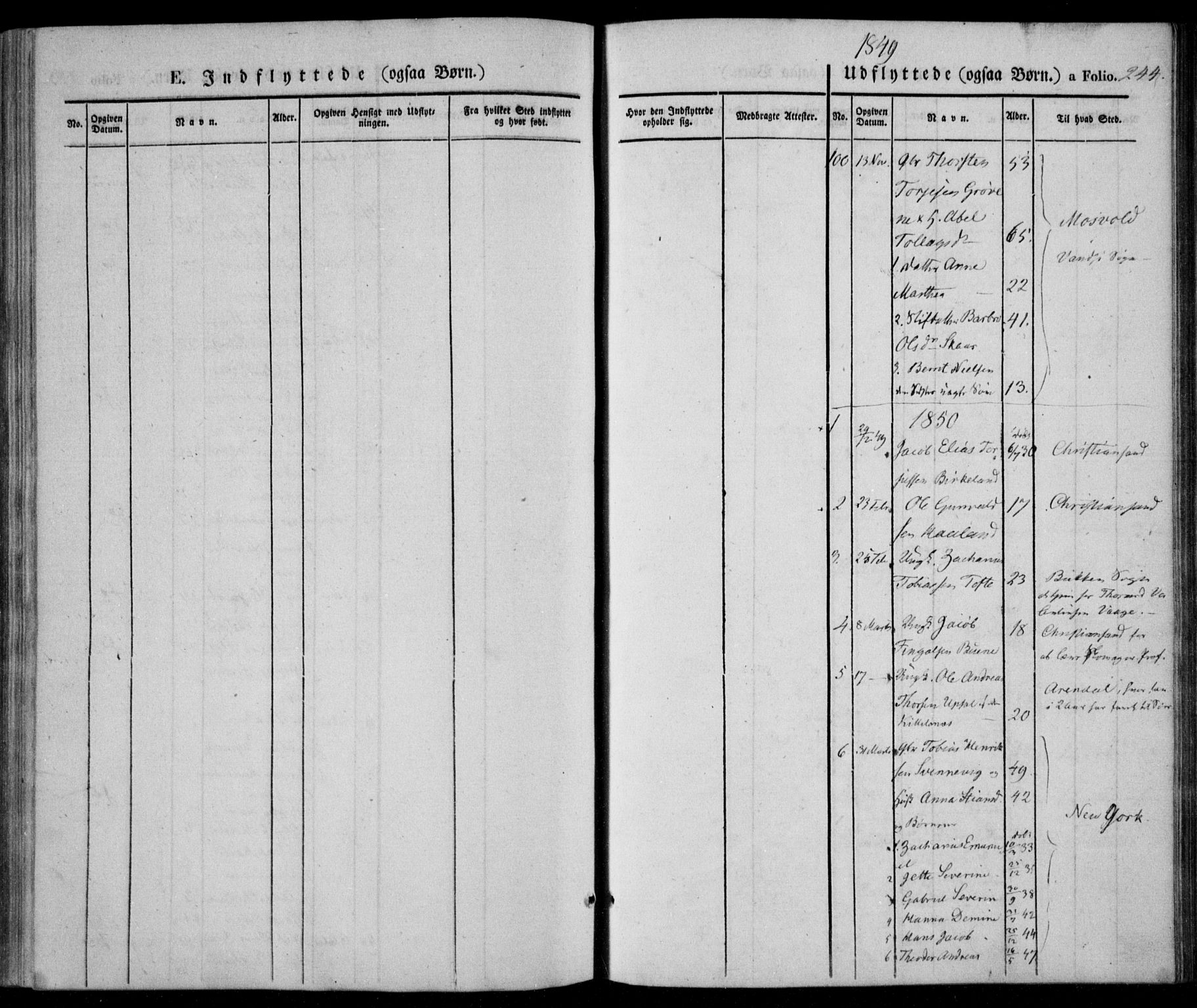 Lyngdal sokneprestkontor, SAK/1111-0029/F/Fa/Fac/L0008: Ministerialbok nr. A 8, 1837-1852, s. 244