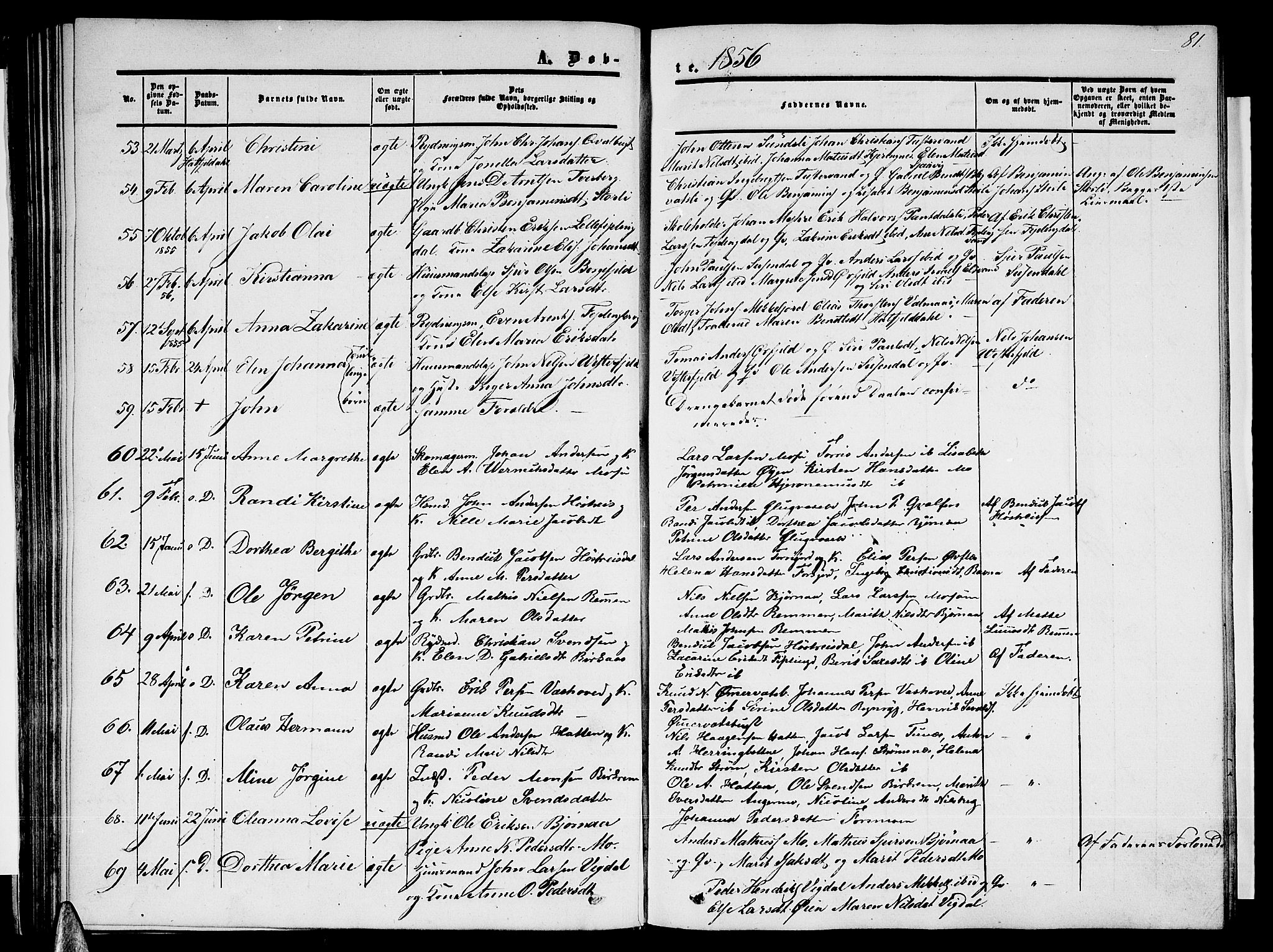 Ministerialprotokoller, klokkerbøker og fødselsregistre - Nordland, AV/SAT-A-1459/820/L0301: Klokkerbok nr. 820C03, 1851-1858, s. 81